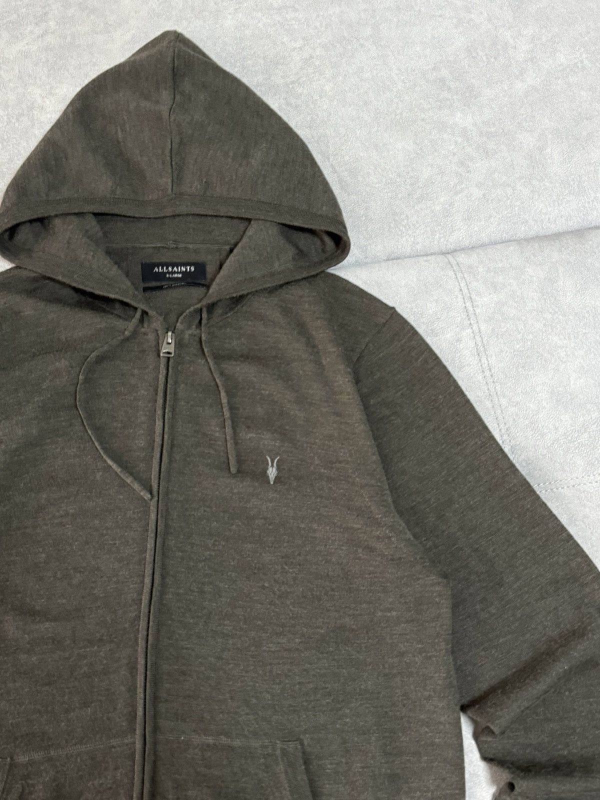 Allsaints × Vintage Vintage Allsaints wool green military zip hoodie size XL Size US XL / EU 56 / 4 - 6 Thumbnail
