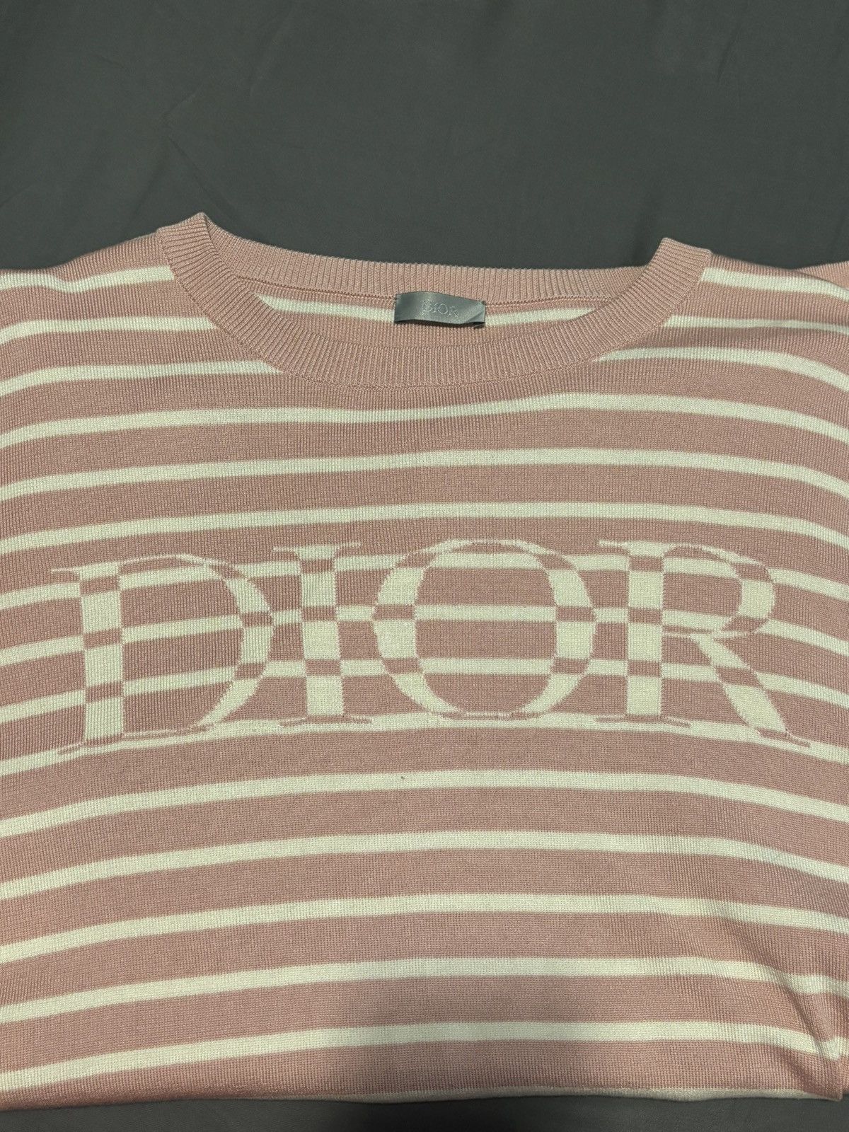Dior DIOR SS21 Stripe Letter Pattern Round Collar Male Pink Size US L / EU 52-54 / 3 - 2 Thumbnail