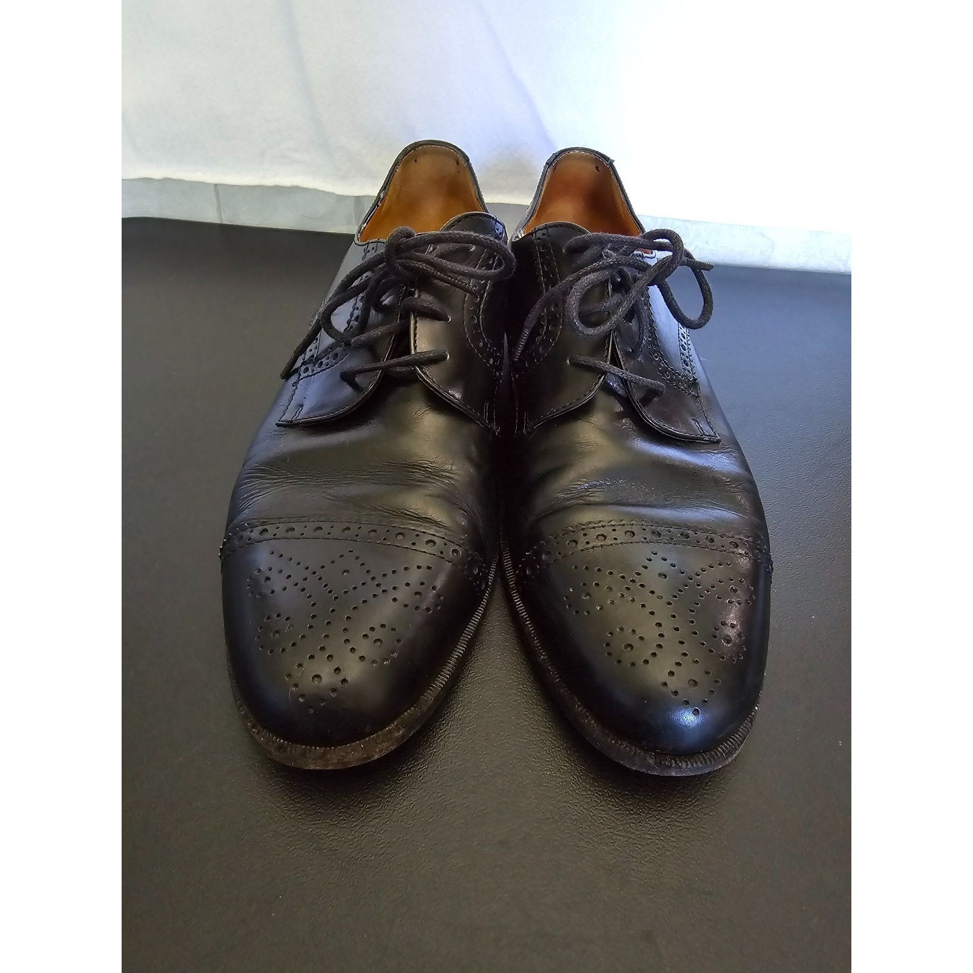 Polo Ralph Lauren Polo Ralph Lauren Mens Black Leather Brogue Dress Shoes Size Size US 8.5 / EU 41-42 - 2 Thumbnail