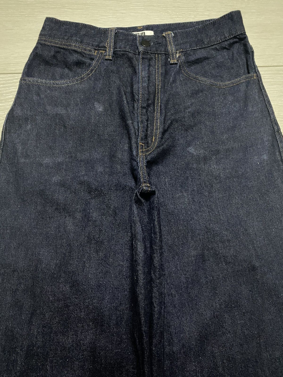 Christophe Lemaire Vintage Uniqlo Navy Blue Baggy Jeans Size US 27 - 3 Thumbnail