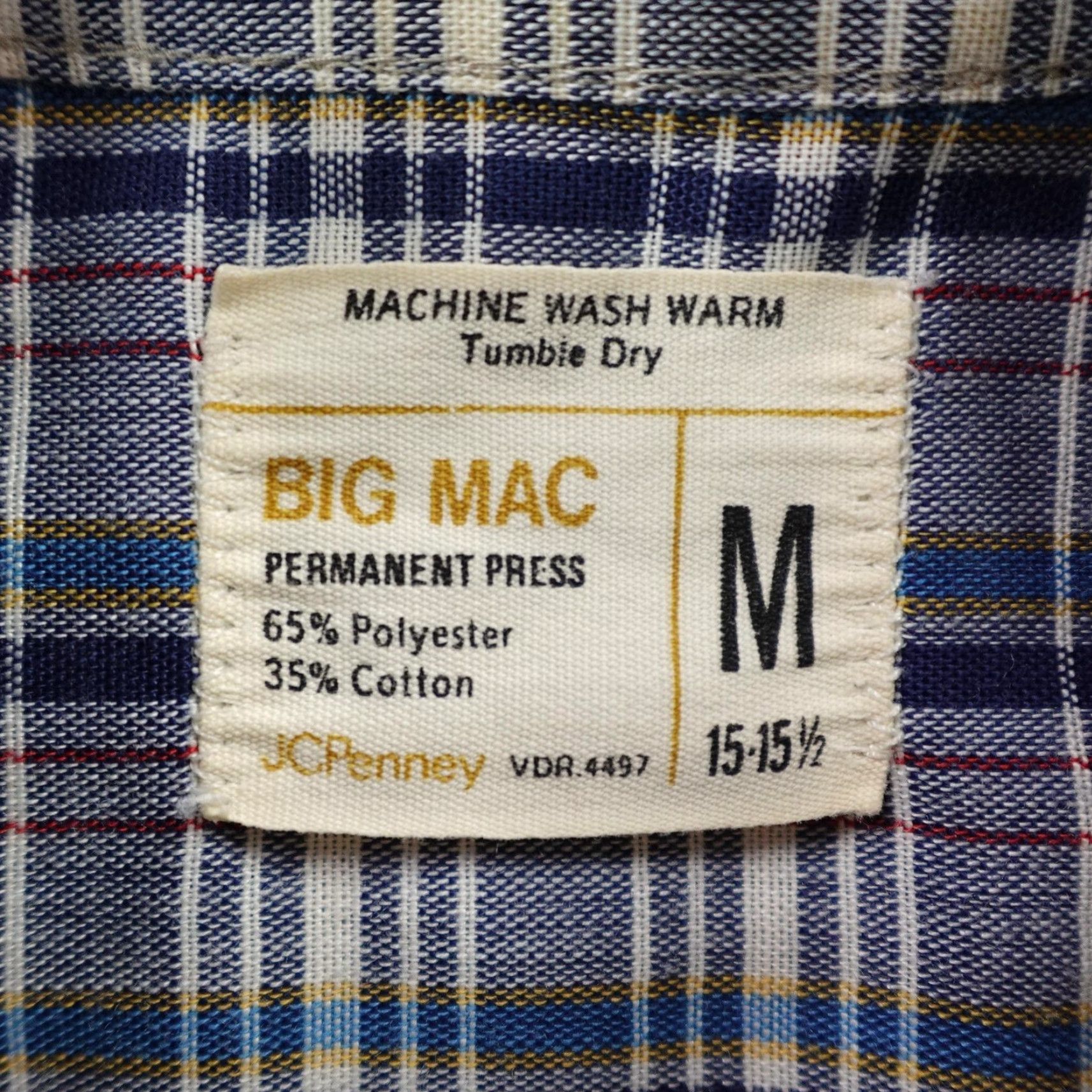 Vintage VINTAGE Big Mac Shirt Mens M Blue White Plaid JC Penney Button Up 80s Shirt Mens Blue White Plaid JC Penney Button Up 80s Size US M / EU 48-50 / 2 - 7 Thumbnail