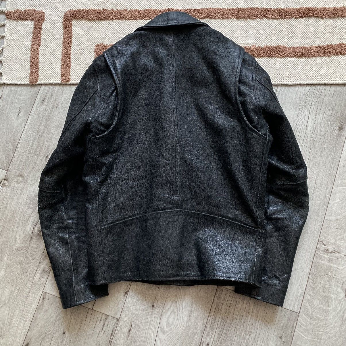 Leather Jacket Reclaimed Vintage VINTAGE RECLAIMED HEVY LEATHER JACKET YKK ZIP Grailed