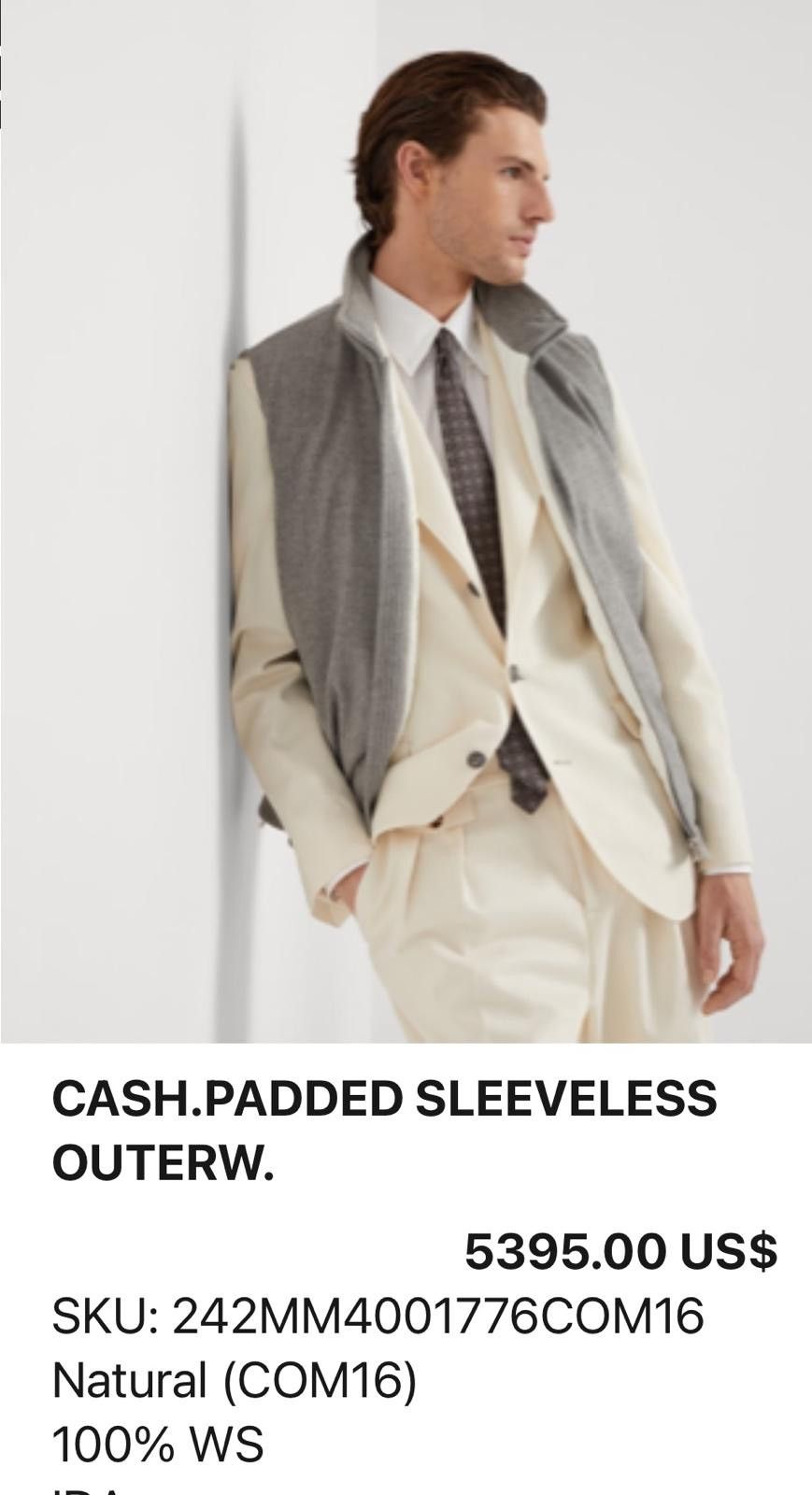 Brunello Cucinelli o1w1db10226 Cashmere Vest in Light Grey Size US M / EU 48-50 / 2 - 4 Thumbnail