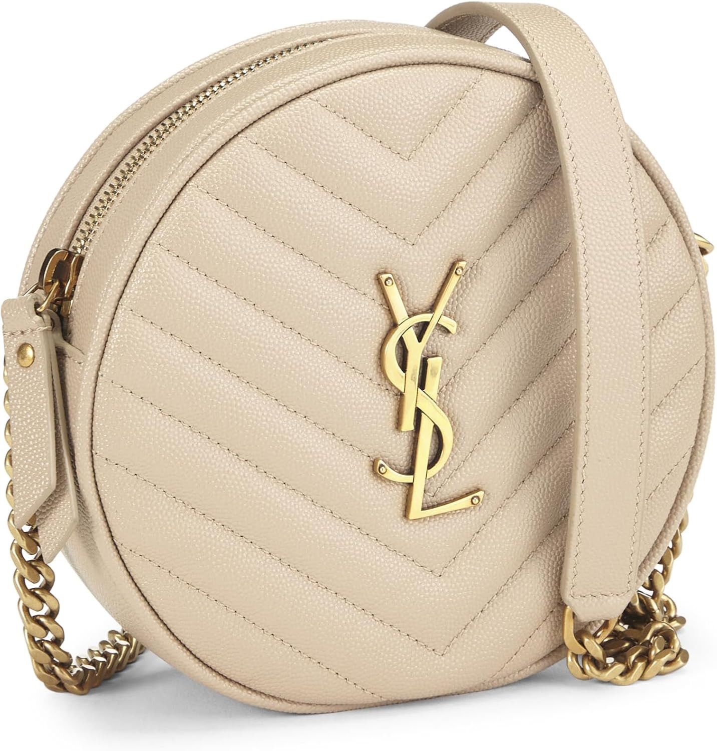 Saint Laurent Paris o1b1hav110724 Size: OS / Vinyle Round Bag in Soft Cream Size ONE SIZE - 2 Thumbnail