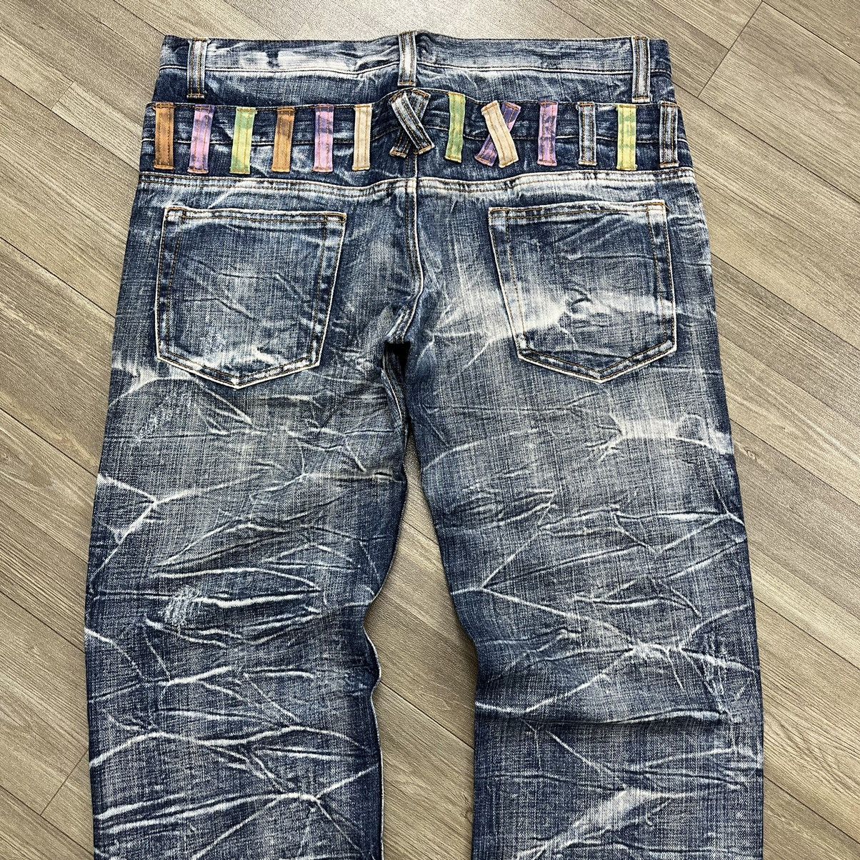 If Six Was Nine Japanese Brand Double Waist Distressed Stonewash Blue Jeans Size US 36 / EU 52 - 14 Thumbnail