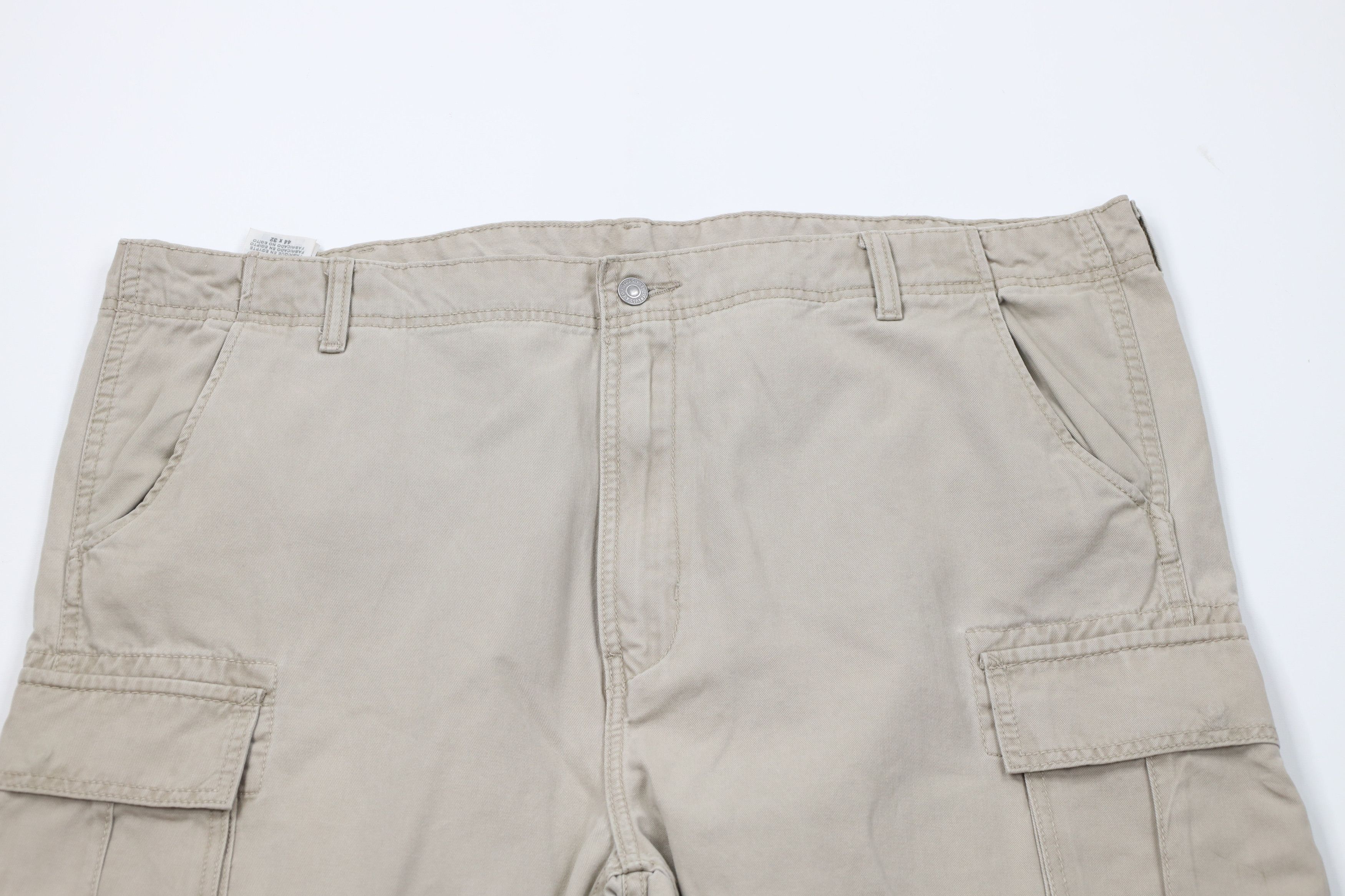 Levi's Vintage Y2K Levis Fit Wide Leg Cargo Pants Beige Cotton Size US 44 / EU 60 - 2 Thumbnail