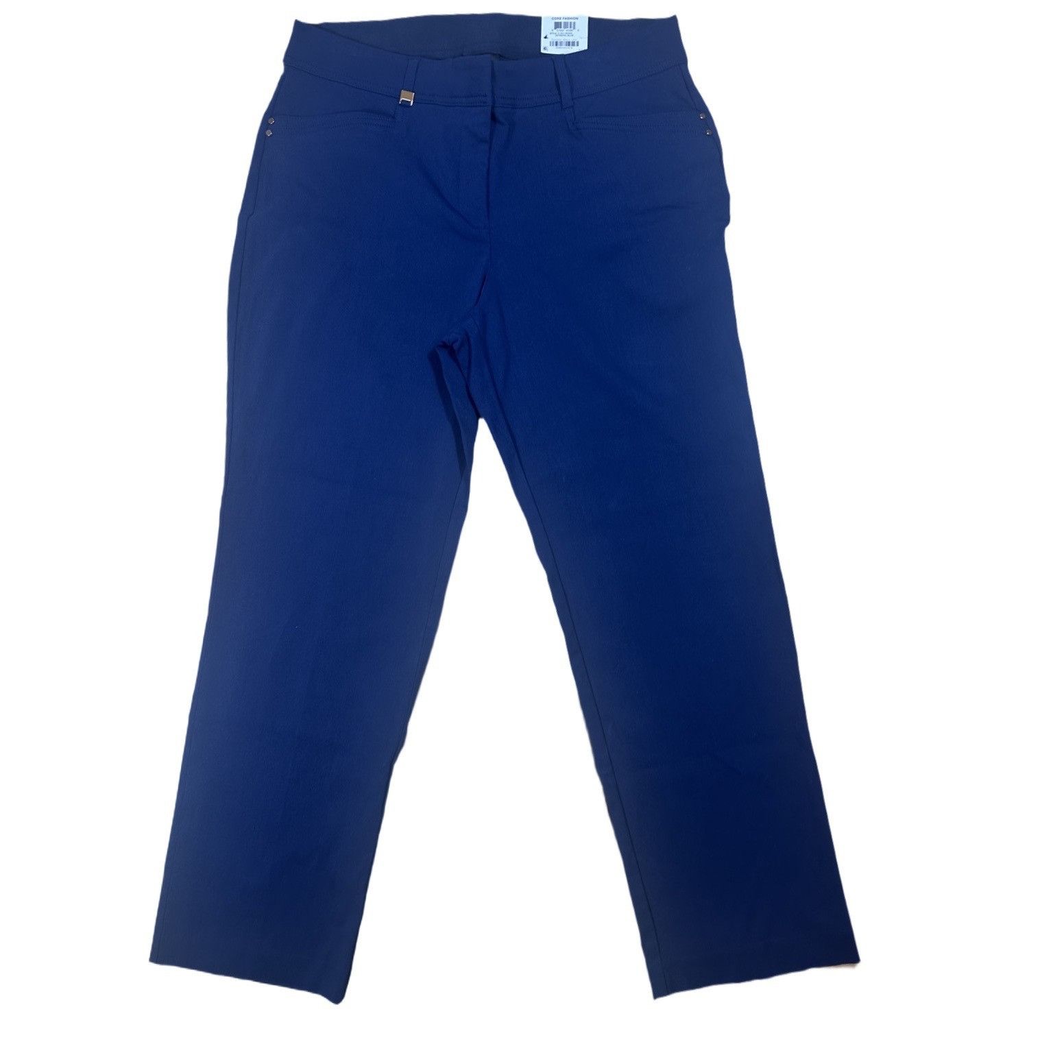 JM Collection NWT JM Collection Straight Leg Pants Navy Blue Size 14S Size 36" / US 14 / IT 50 - 4 Thumbnail