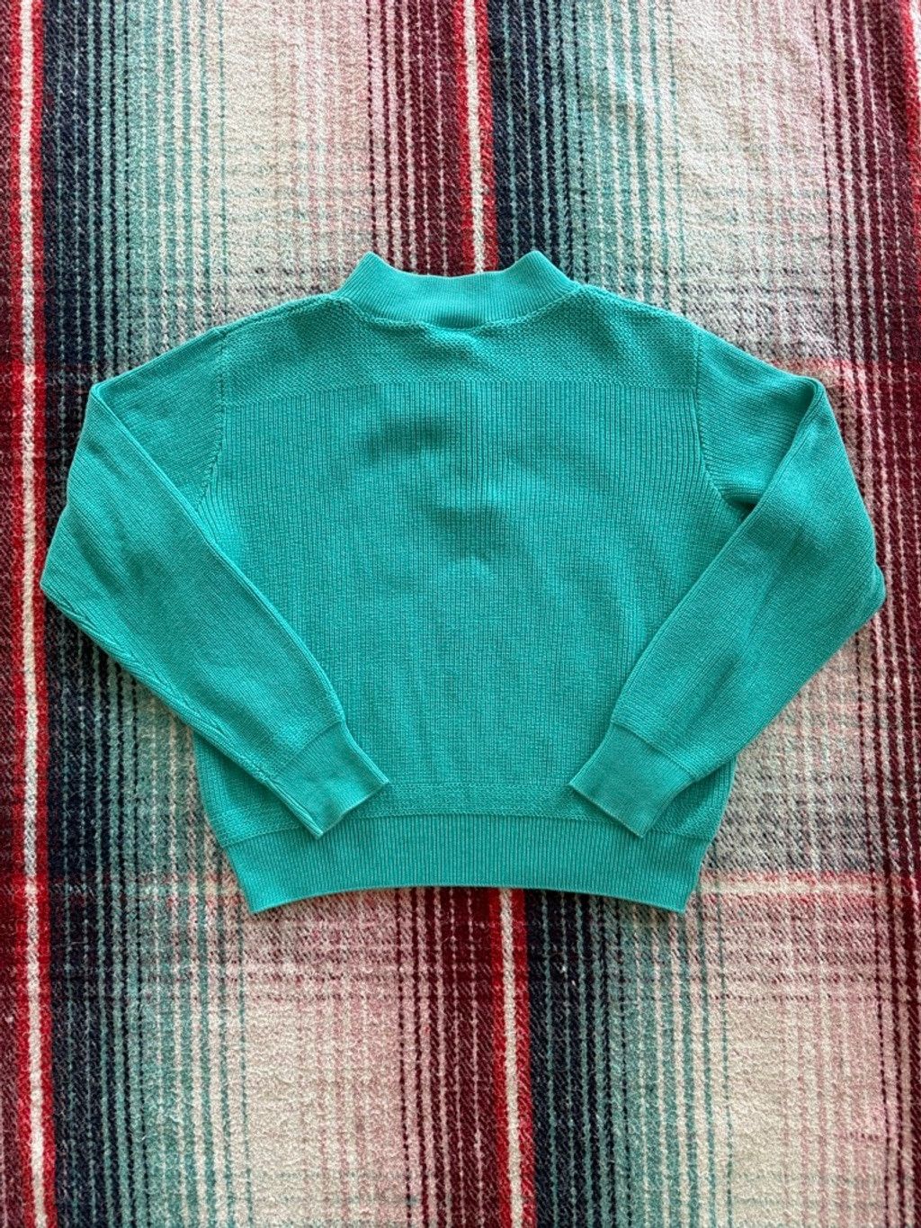 Eddie Bauer 80s Women’s Eddie Bauer Teal Henley Sweater L Size L / US 10 / IT 46 - 3 Thumbnail