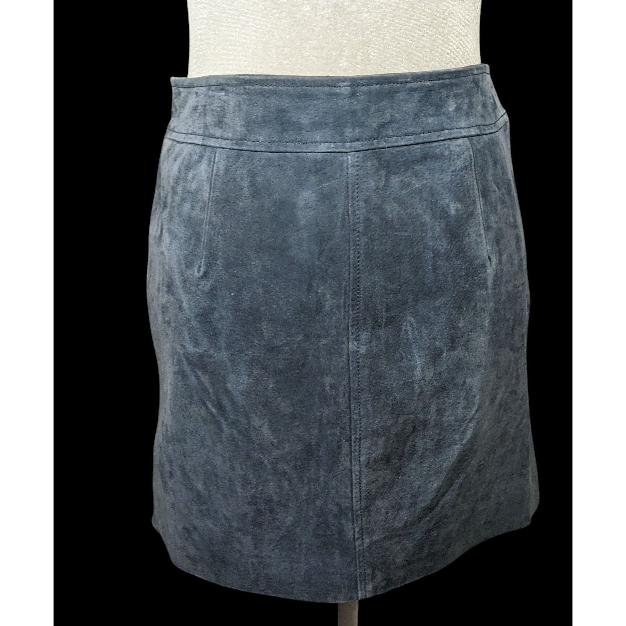 Other Bagatelle NYC Blue/Grey Suede Full Zip Mini Skirt Size Small Size 28" / US 6 / IT 42 - 3 Thumbnail
