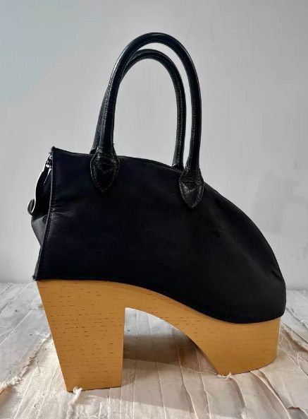 Masaki Matsushima Masaki Matsushima Shoe-Style Wooden Base Tote Bag Size ONE SIZE - 6 Thumbnail