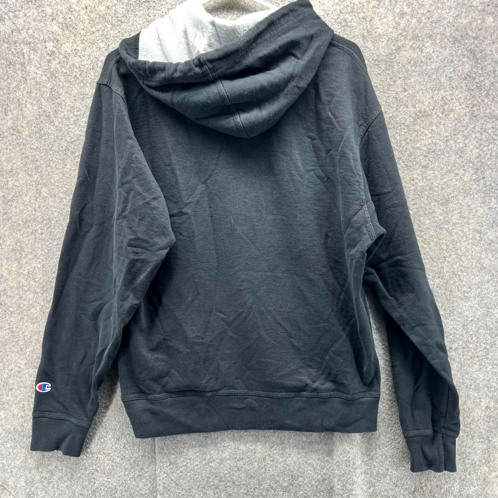 Champion VINTAGE Champion Hoodie Mens M Black Fleece Spell Out Sweater Cotton Y2K Size US M / EU 48-50 / 2 - 2 Thumbnail
