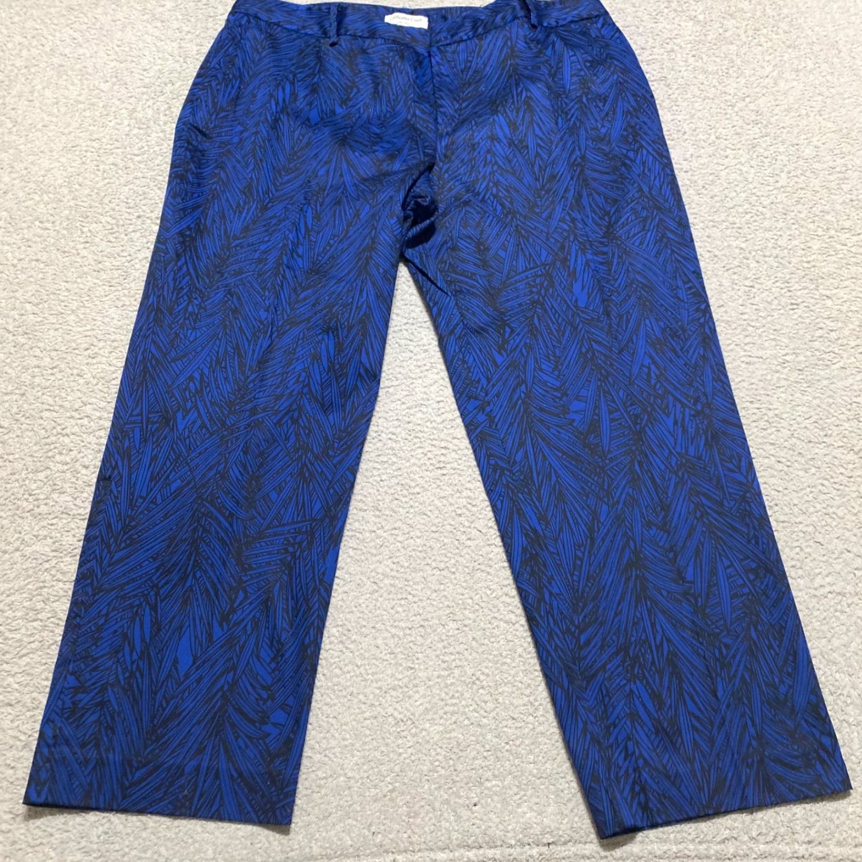 Coldwater Creek Coldwater Creek Womens 16 Pants Blue Floral Straight High Rise Business Casual Size 38" / US 16 / IT 52 - 2 Thumbnail