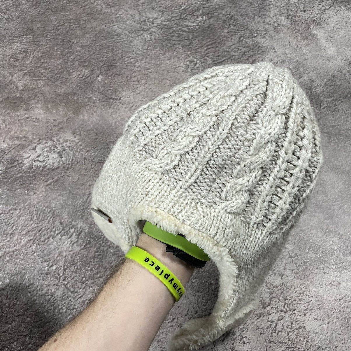 Vintage Vintage 90s Mohair Knit Beanie Cream Faux Fur Pom Relaxed OS Size ONE SIZE - 4 Thumbnail
