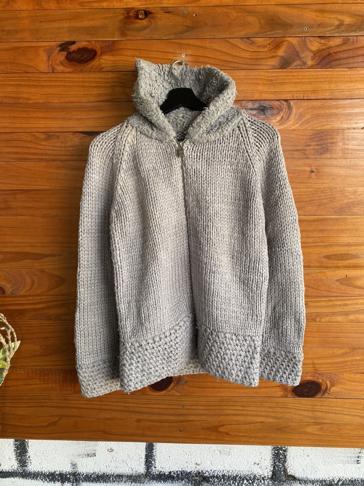 Bape BAPY by A Bathing Ape Grey Knit Zip Hoodie Jacket Wool Blend Size M / US 6-8 / IT 42-44 - 3 Thumbnail