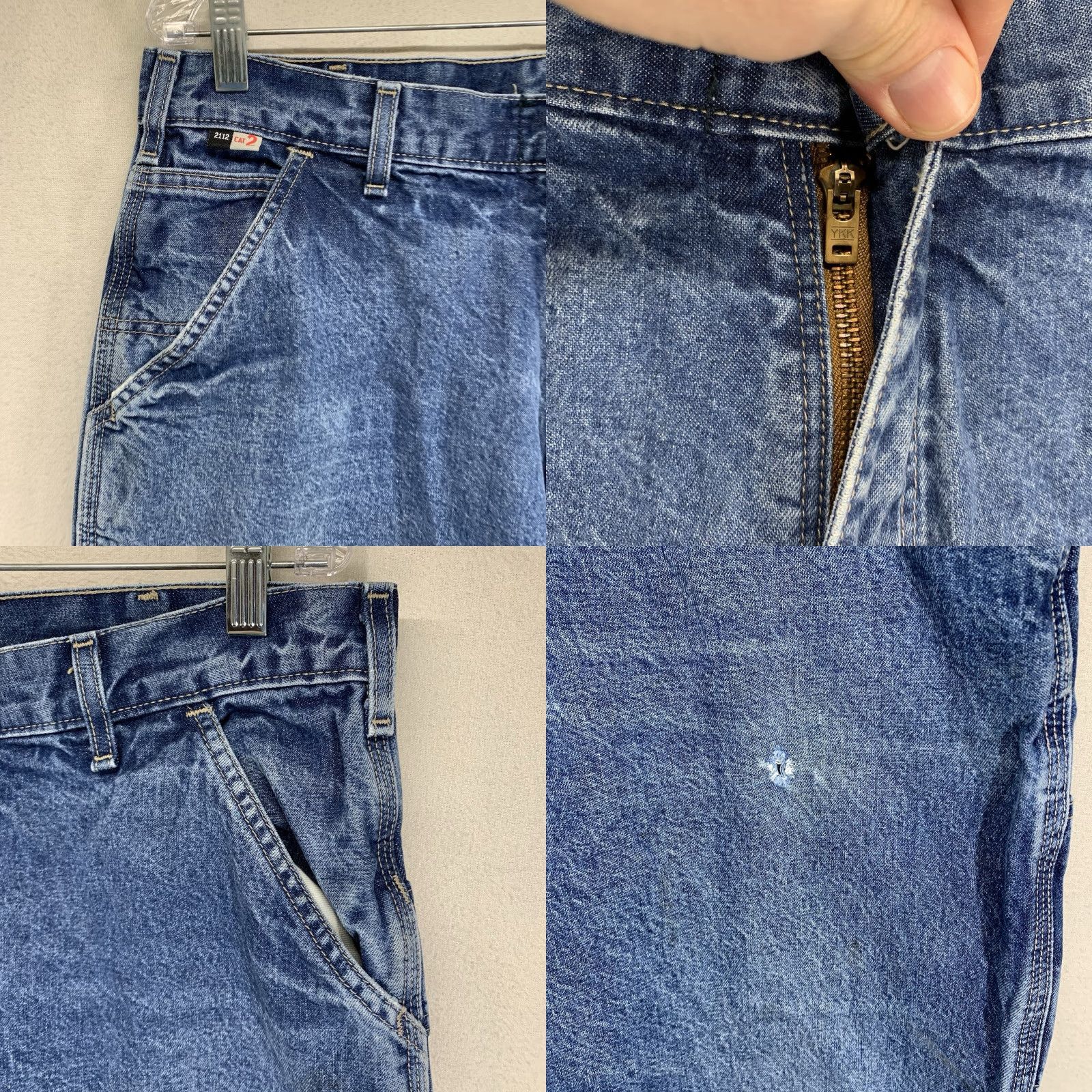 Carhartt VINTAGE Carhartt Men’s Wide Leg Flame-Resistant Denim Jeans 36W 32L Blue Retro Size US 36 / EU 52 - 8 Thumbnail