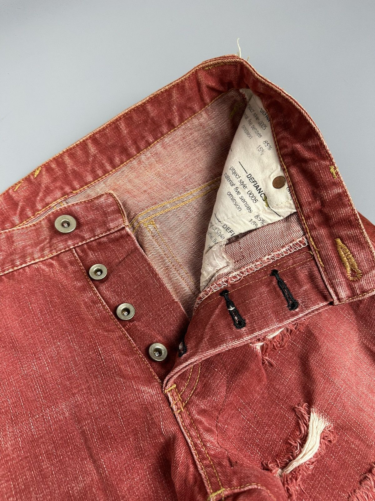 Japanese Brand 🔥Sick🔥Distressed Defiance 5 Denim Size US 30 / EU 46 - 10 Thumbnail