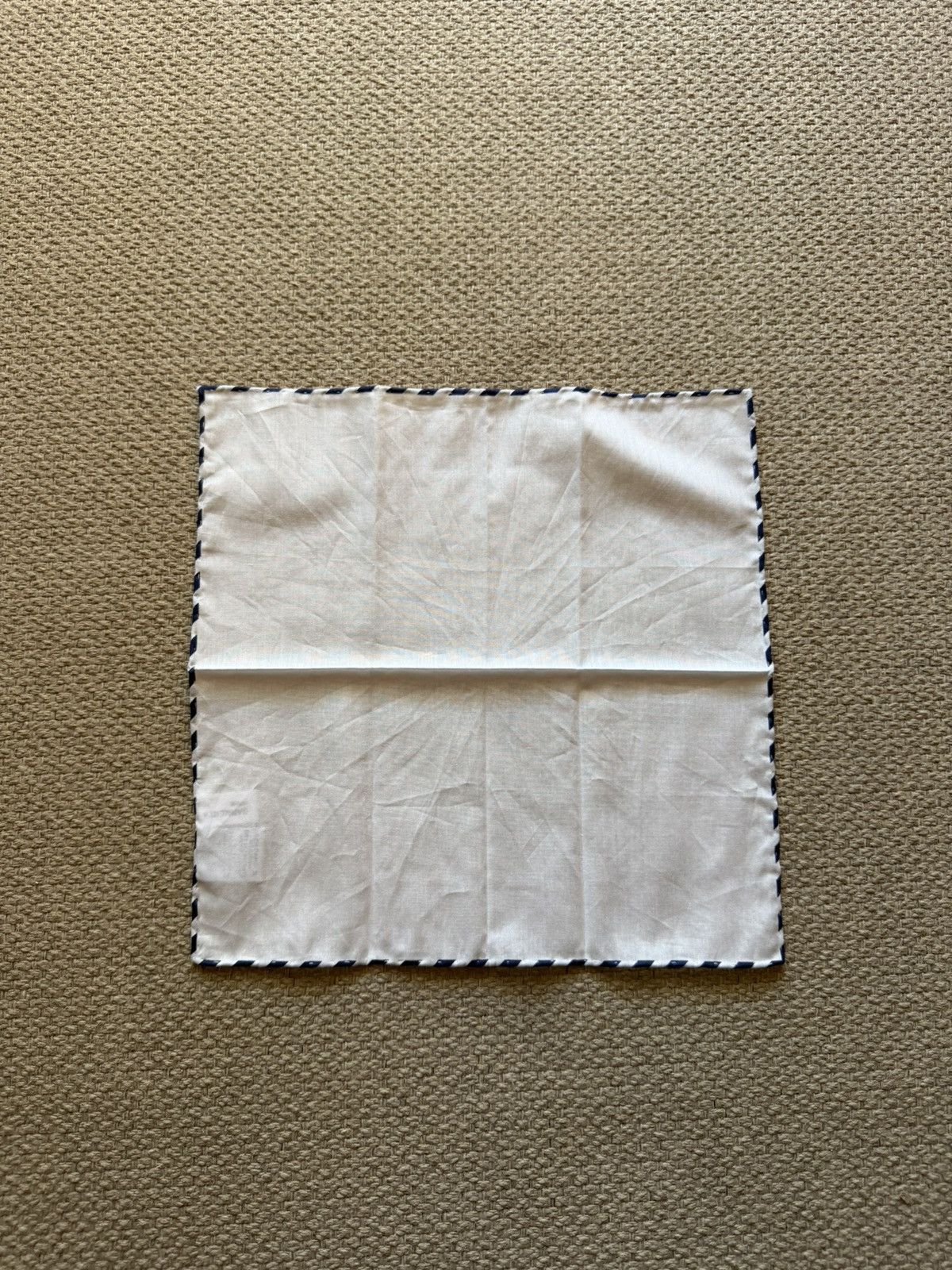 Engineered Garments Pocket Square - Navy/White Piping Size ONE SIZE - 1 Thumbnail