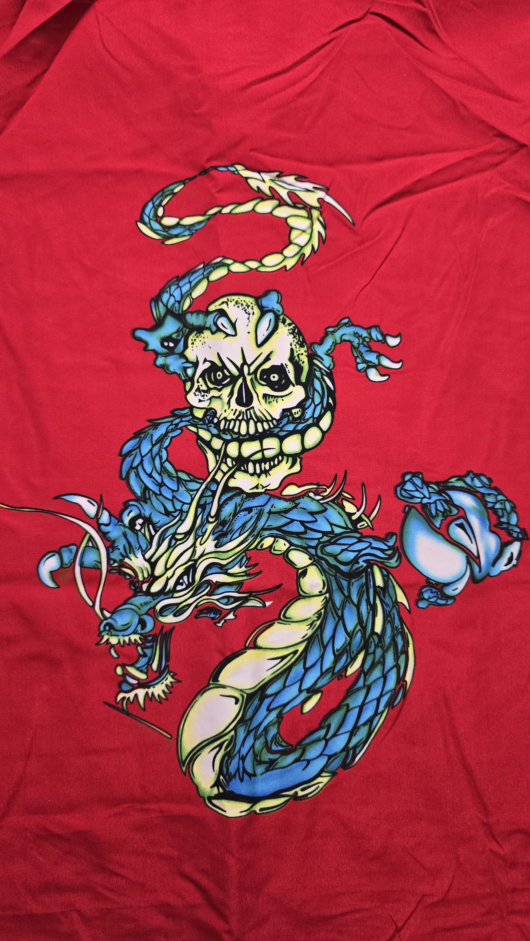 Other Fishbone Dragon Graphic Button Up Shirt Red Vintage Y2K Size US XL / EU 56 / 4 - 5 Thumbnail