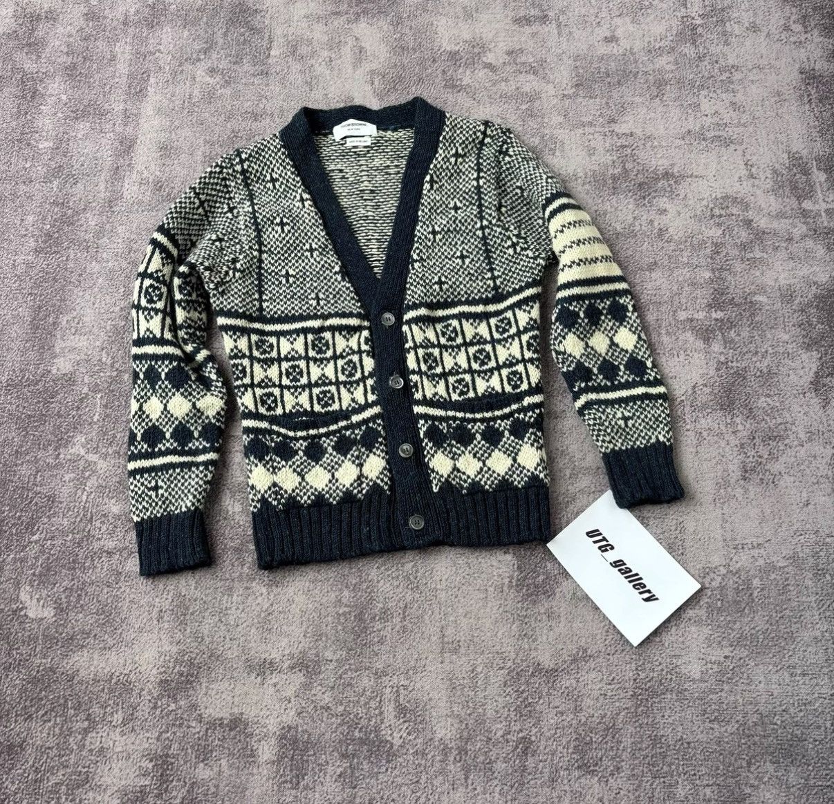 Thom Browne Thom Browne Jacquard Stripe Wool Knit Cardigan Size US XS / EU 42 / 0 - 1 Thumbnail