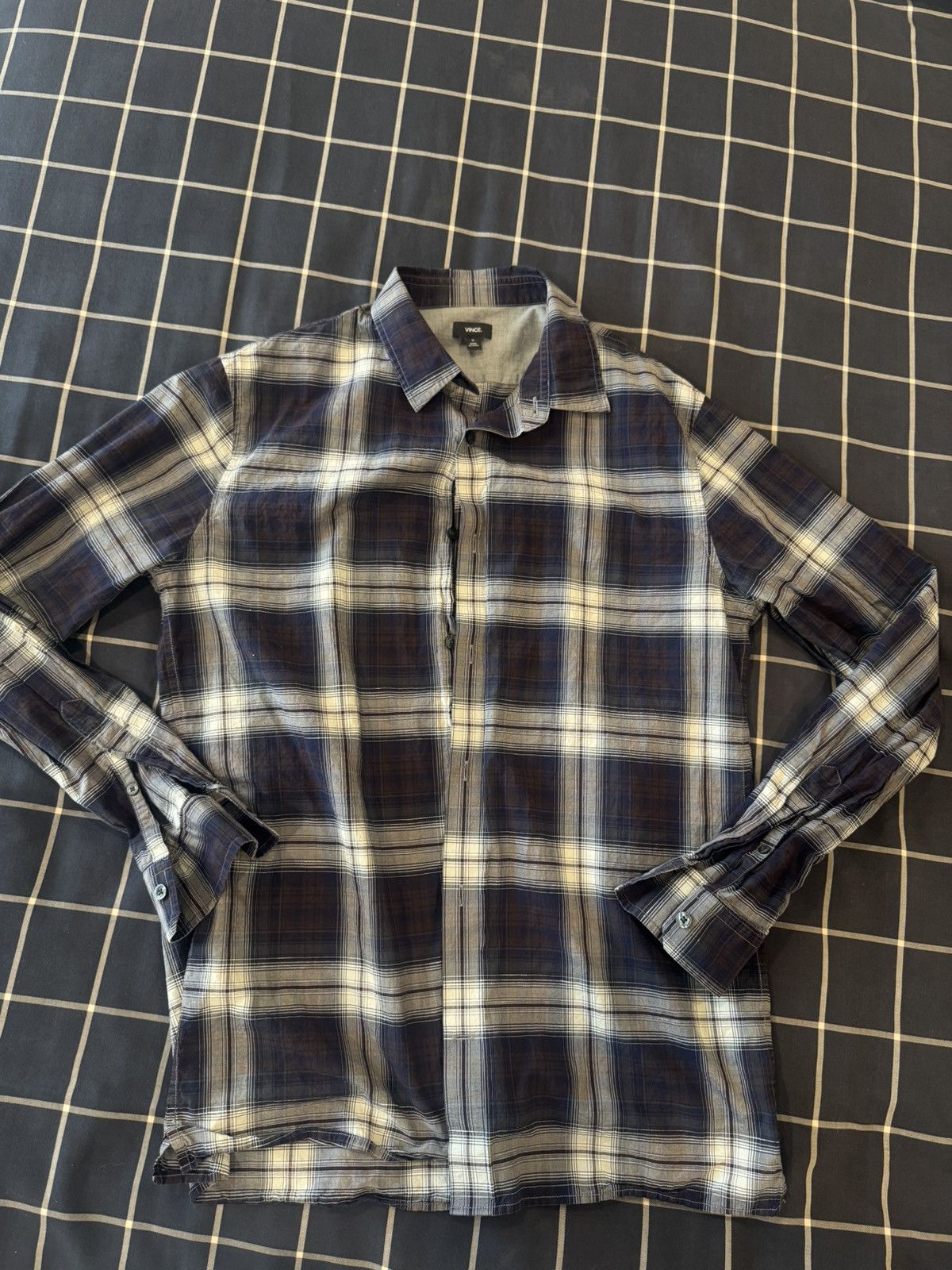 Vince Vintage Y2K Men's Classic Fit Plaid Flannel Shirt Medium Size US M / EU 48-50 / 2 - 1 Thumbnail