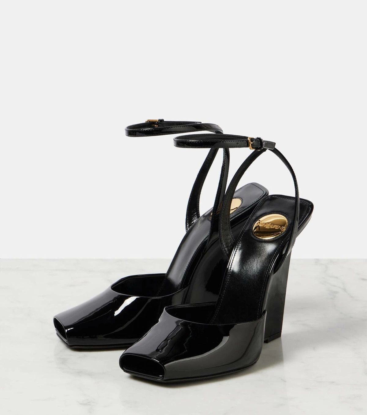 Saint Laurent Paris o1y0126 Ankle Strap Sandals in Black Size US 7 / IT 37 - 2 Thumbnail