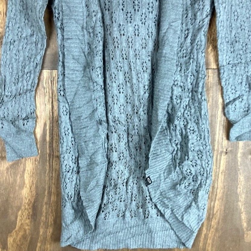 Oakley Oakley Womens Sweater Gray Hooded Open Knit Cardigan Alpaca Wool Blend XS Cardigan Women Open Hooded Knit Solid Casual Workwear Modern Size XS / US 0-2 / IT 36-38 - 3 Thumbnail