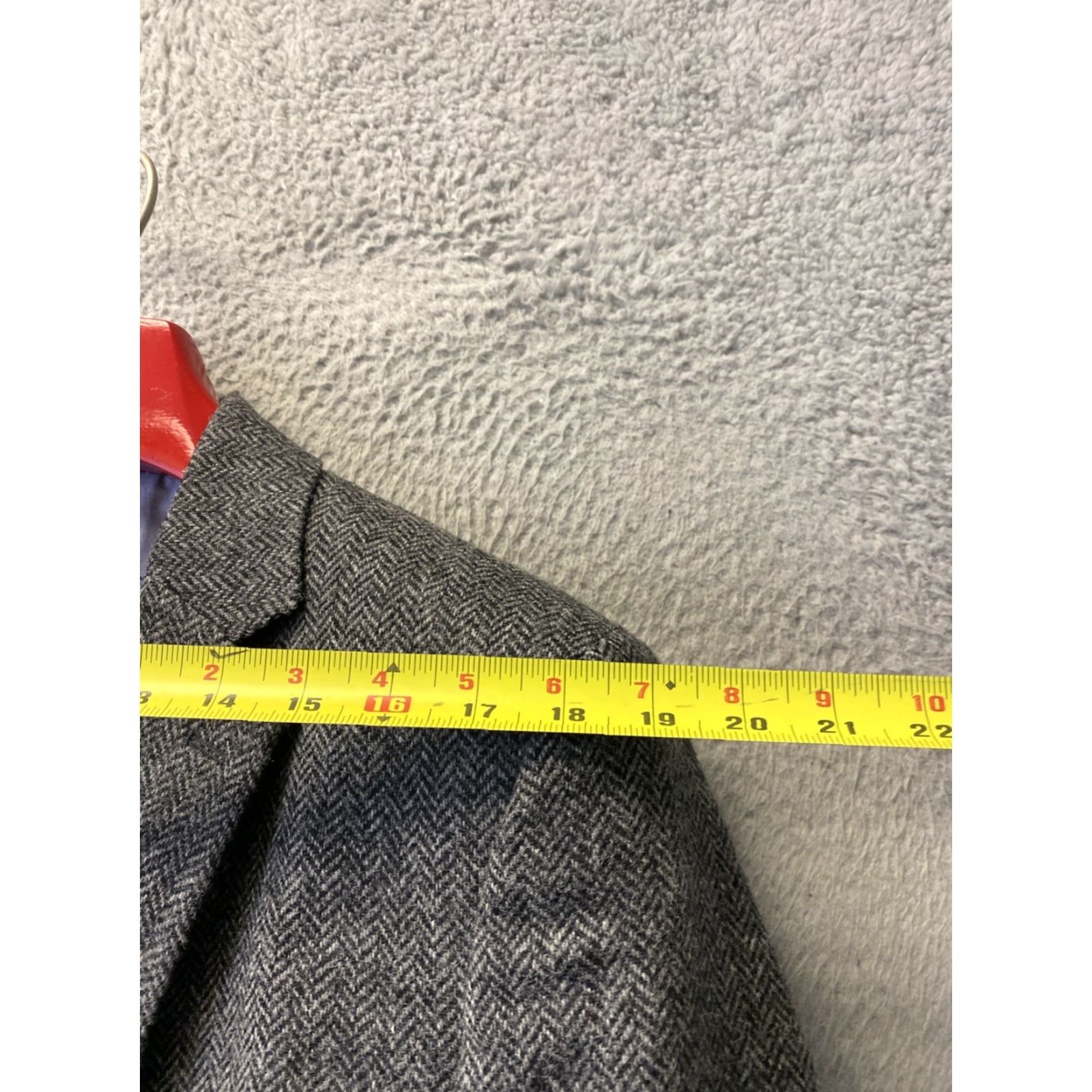 H&M H&M Blazer Jacket Men 42R Wool Tweed Herringbone Single-Breasted 2-Button Gray Regular Jacket/Coat Size 42R - 7 Thumbnail