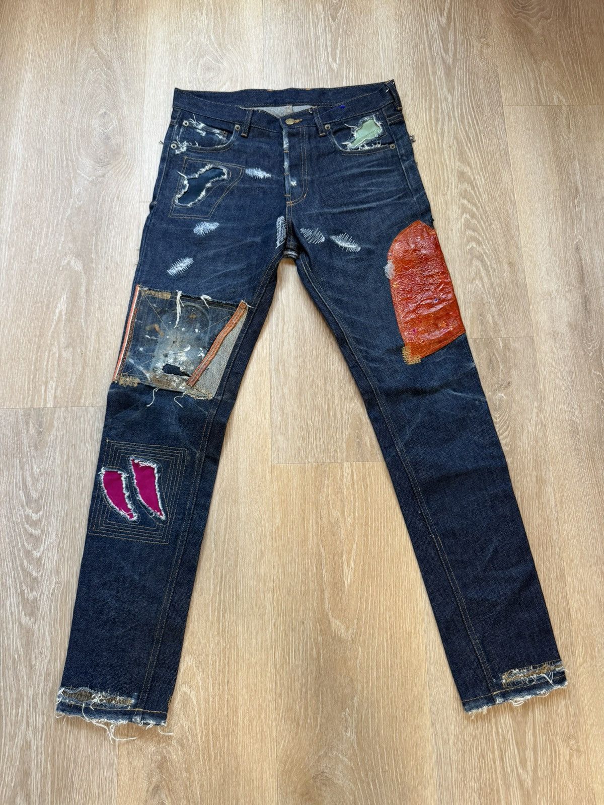 Japanese Brand × Vintage Amercian T.S.O.L patch work croc/snake leather patchwork Size US 29 - 1 Thumbnail