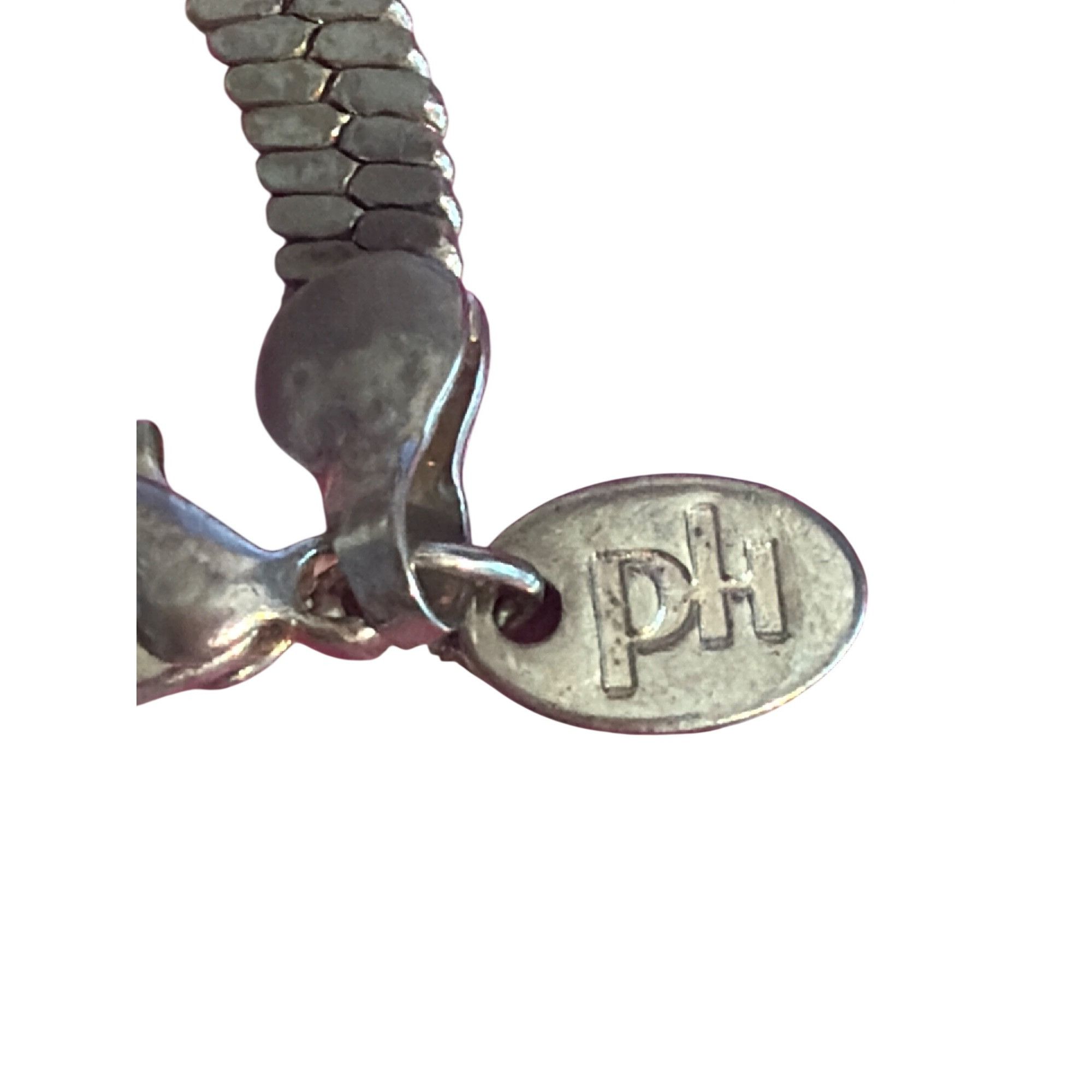 Other Vintage Twisted Silver Tone Herringbone Chain Necklace Signe Size ONE SIZE - 4 Thumbnail