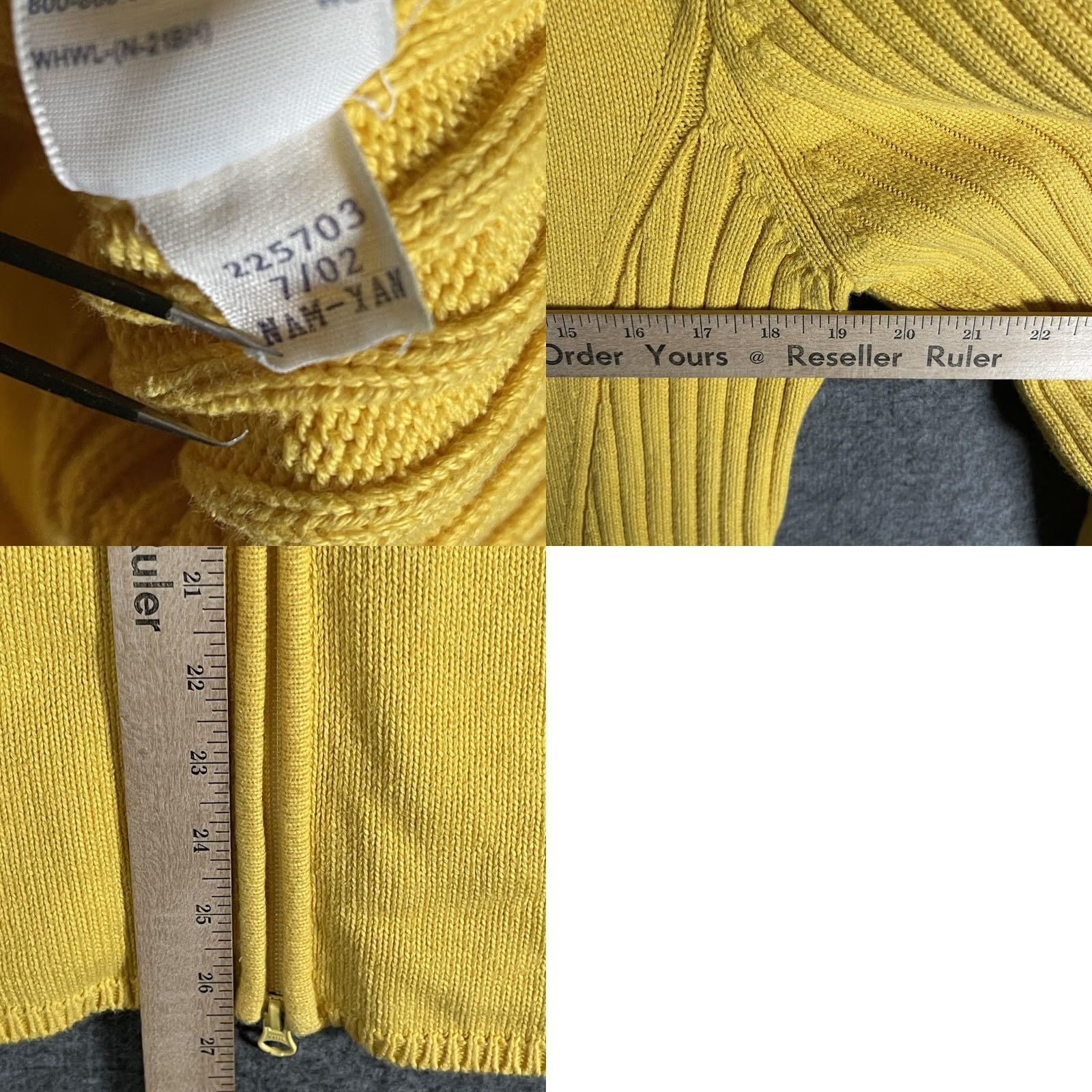 Tommy Hilfiger VINTAGE Tommy Hilfiger Sweater Womens XL Yellow Full Zip Mock Neck Knit Cotton Size XL / US 12-14 / IT 48-50 - 8 Thumbnail