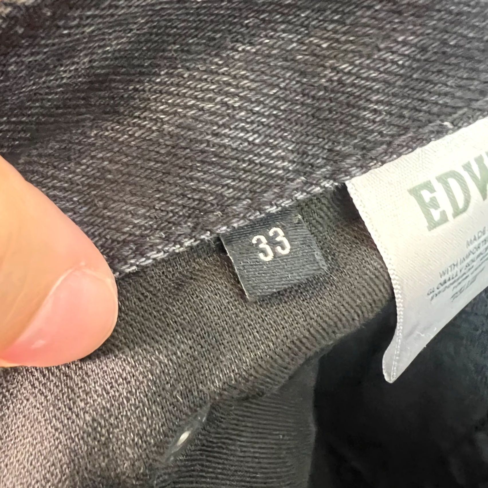 Edwin Edwin Womens 33 Black Jeans Straight Leg Denim Cotton 5-Pocket Modern Fit Womens Jeans Size 24" / US 00 / IT 34 - 4 Thumbnail