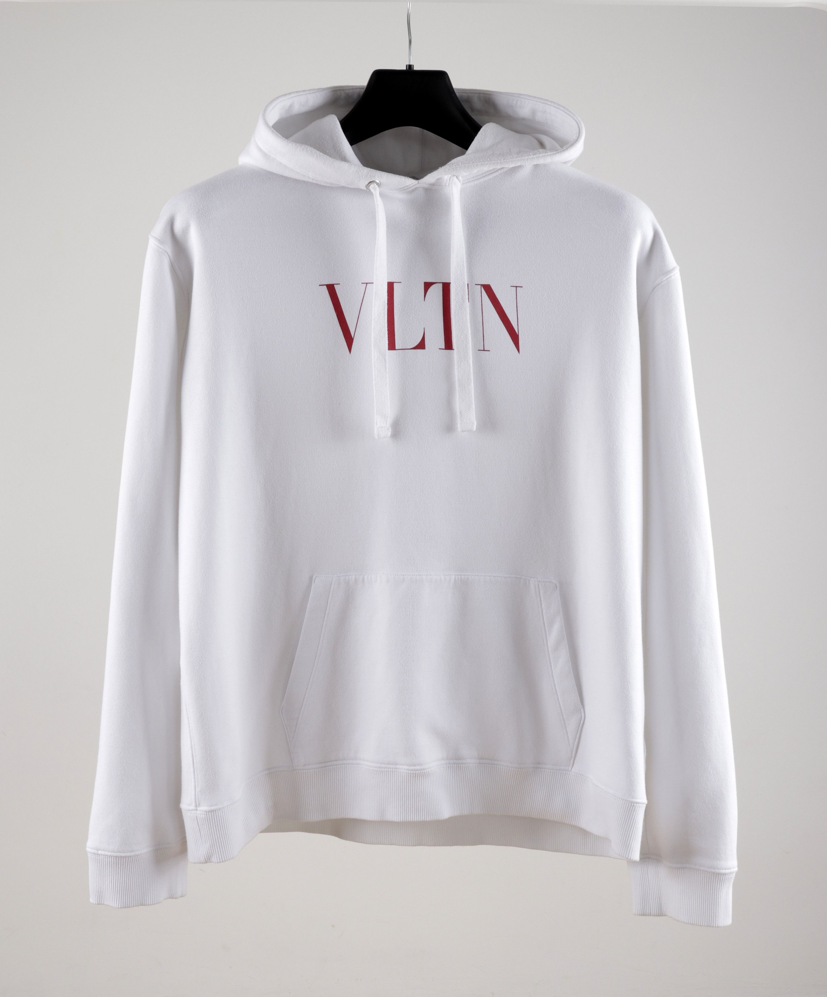 Valentino White Red 'VLTN' Logo Hoodie