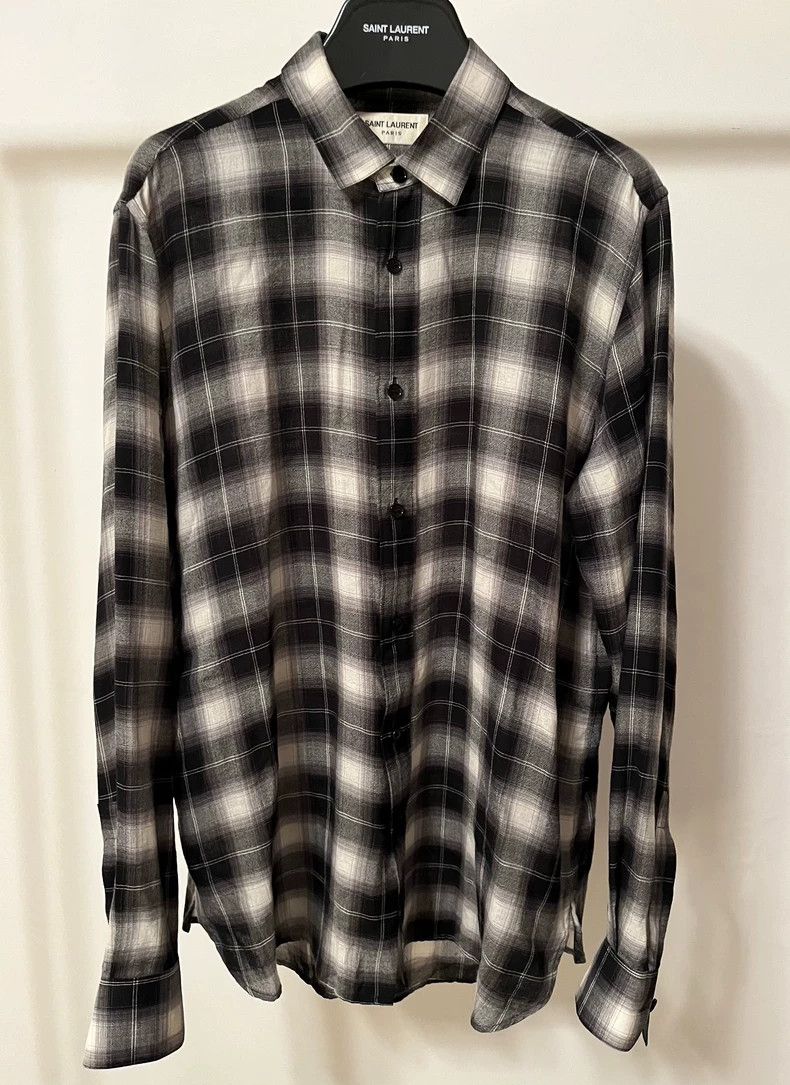 Yves Saint Laurent Saint LaruentBlack and white plaid shirt 2502-Nextarrow Size US XXS / EU 40 - 1 Thumbnail