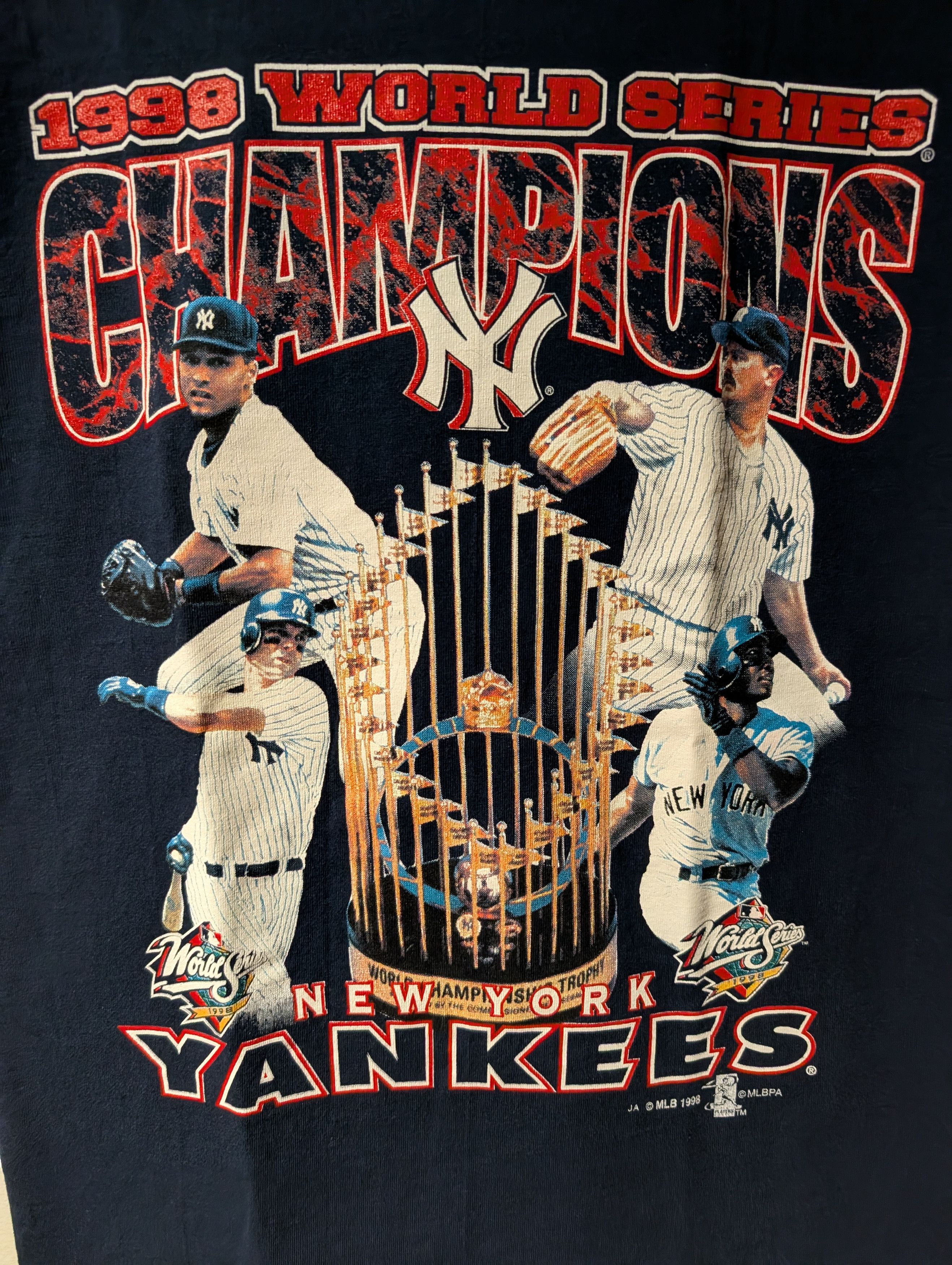 New York Yankees Vintage 1998 New York Yankees World Series Champions T Shirt Size US M / EU 48-50 / 2 - 2 Thumbnail