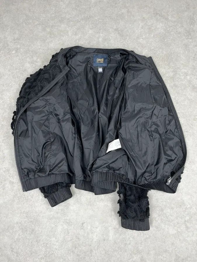 2000s Cavalli Flowers Abstract Embroidered Bomber Jacket