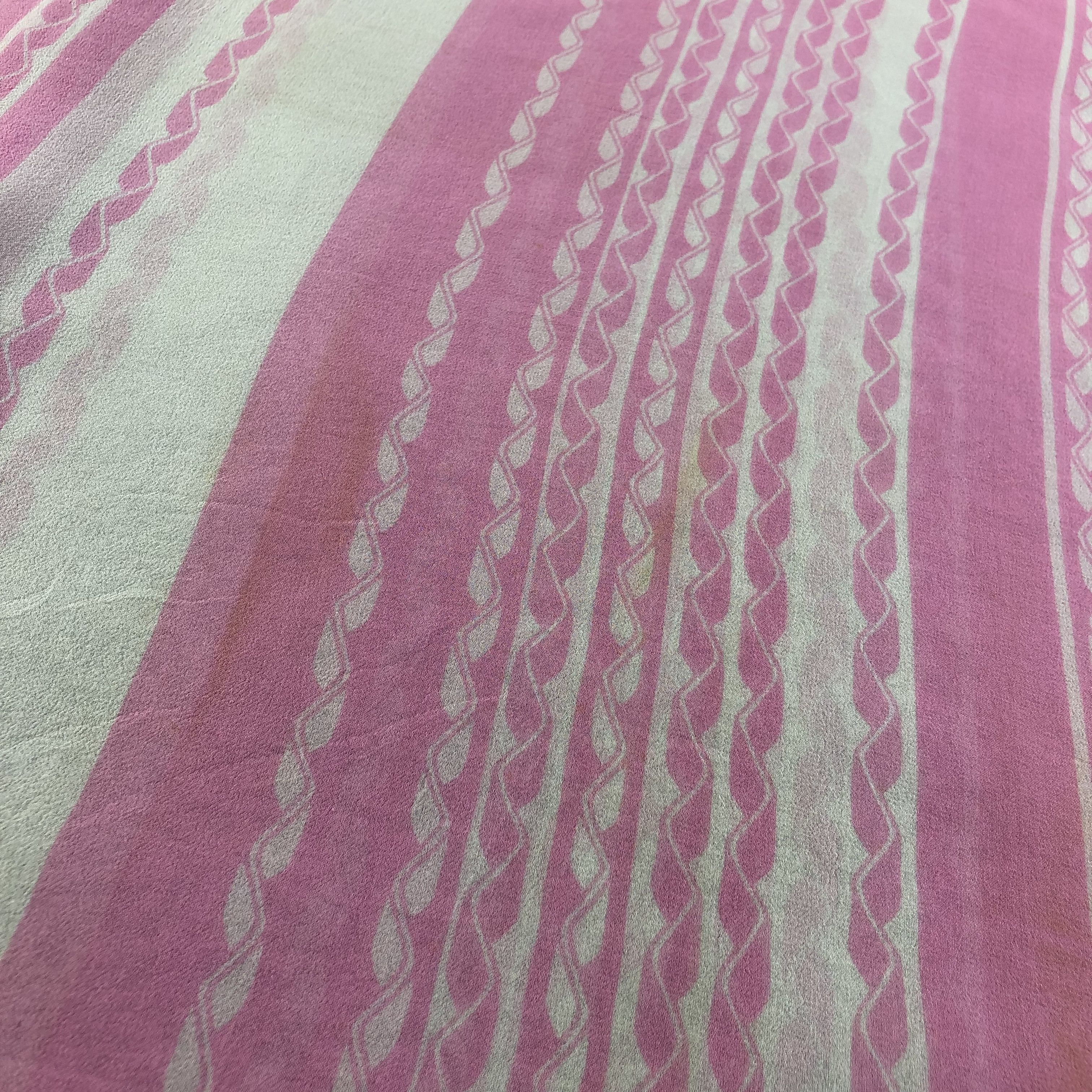 Vintage Pink Hand Rolled Silk Stole Silk Scarf M541 Size ONE SIZE - 4 Thumbnail