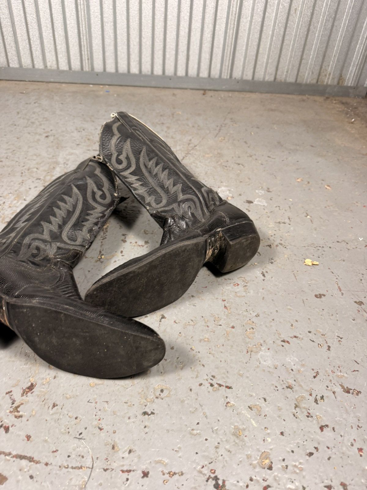 Justin Boots 80s Vintage Justins Lizard Skin Made in Usa Cowboy Boots Size US 8.5 / EU 41-42 - 5 Thumbnail