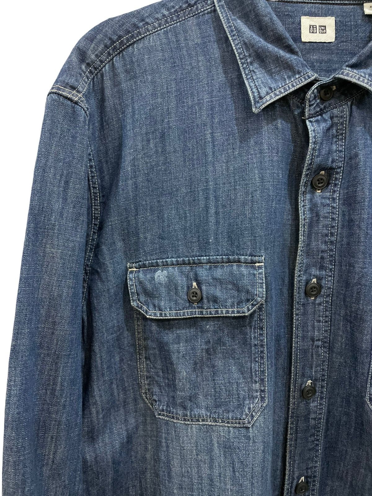 Japanese Brand × Jun Takahashi Vtg Y2k Uniqlo Faded Button Denim Jeans Flannel Size US XL / EU 56 / 4 - 7 Thumbnail