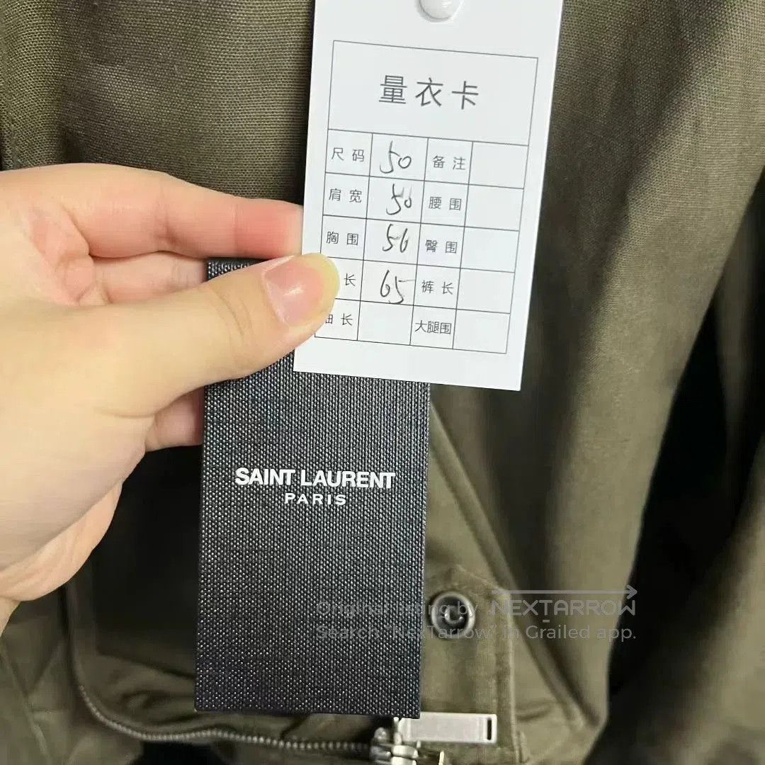 Saint Laurent Paris Saint Laurent Olive Green Fur Collar Jacket. Size US M / EU 48-50 / 2 - 3 Thumbnail