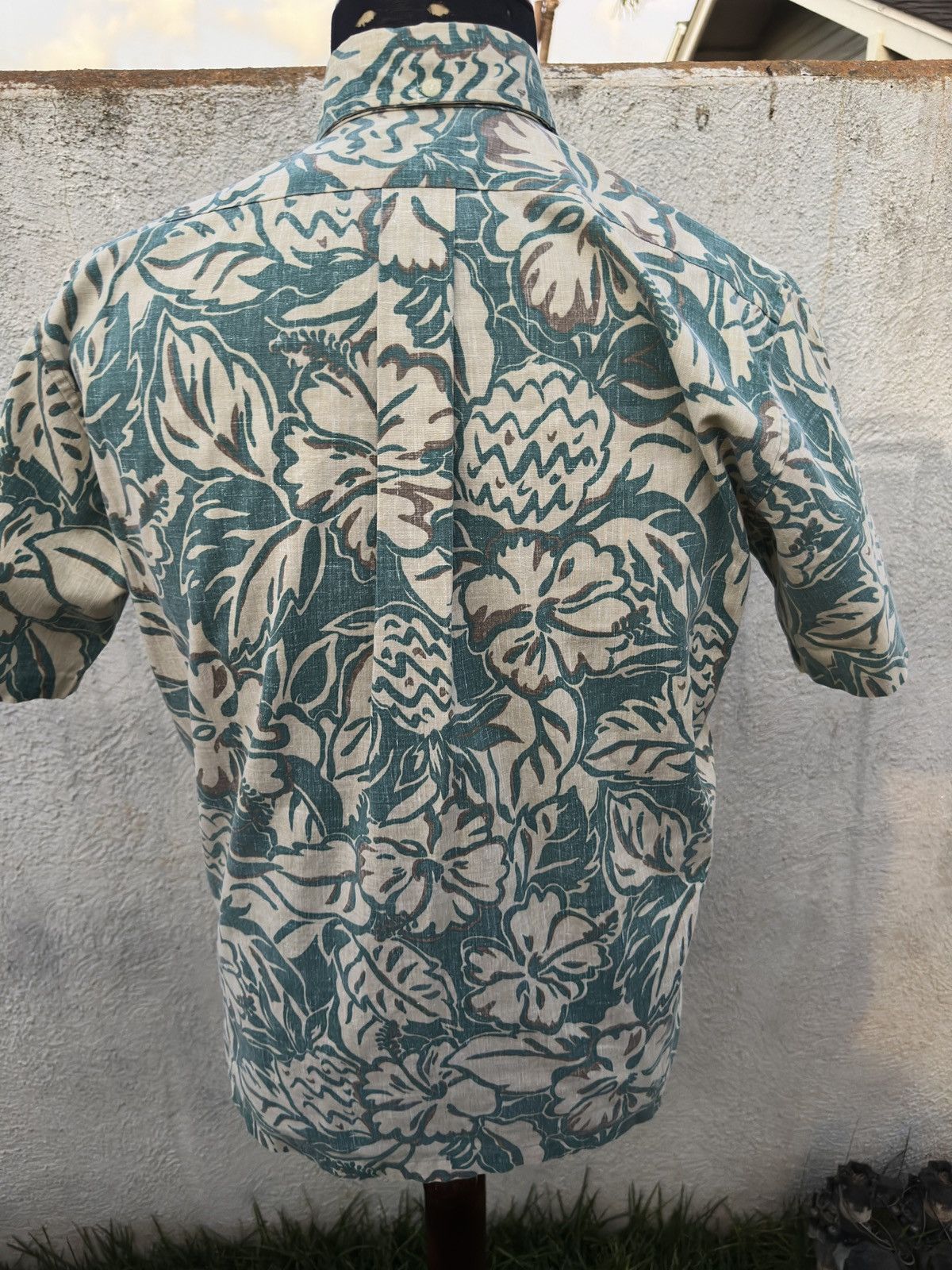 Reyn Spooner PreOwned Reyn Spooner Hawaiian Print Green/Cream Men's S Size US S / EU 44-46 / 1 - 2 Thumbnail