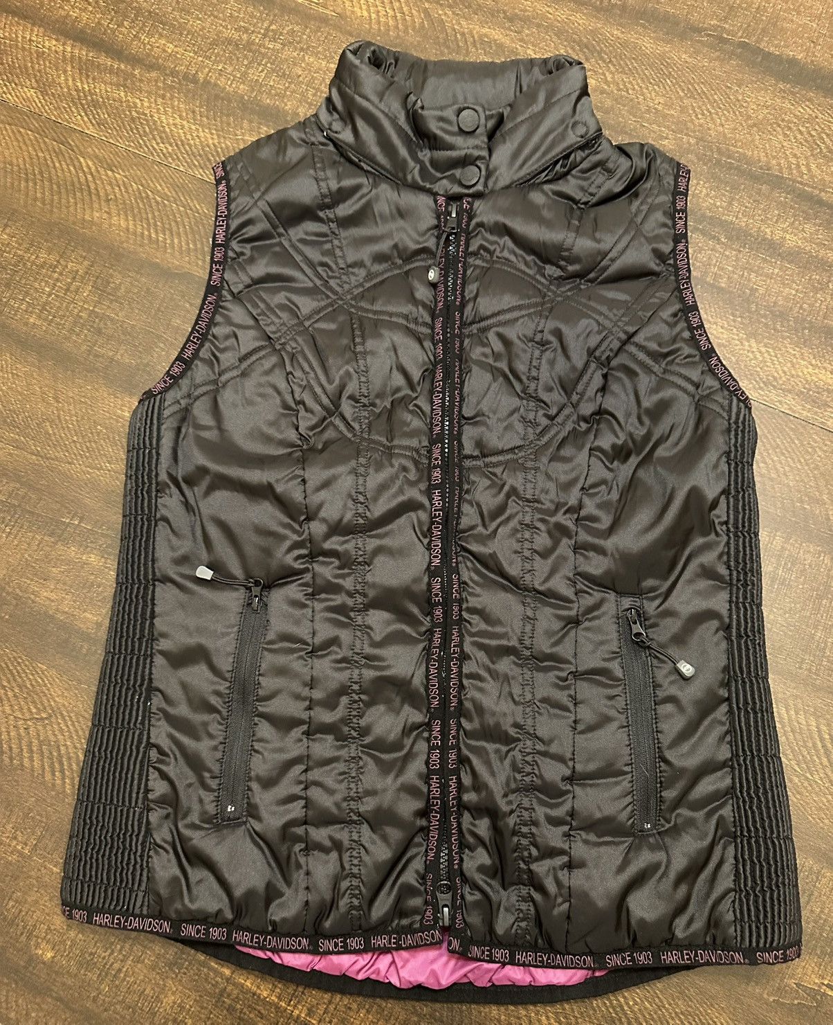 Harley Davidson Harley Davidson Puffer Biker Vest Zip Up Black/Women-Small Size S / US 4 / IT 40 - 2 Thumbnail