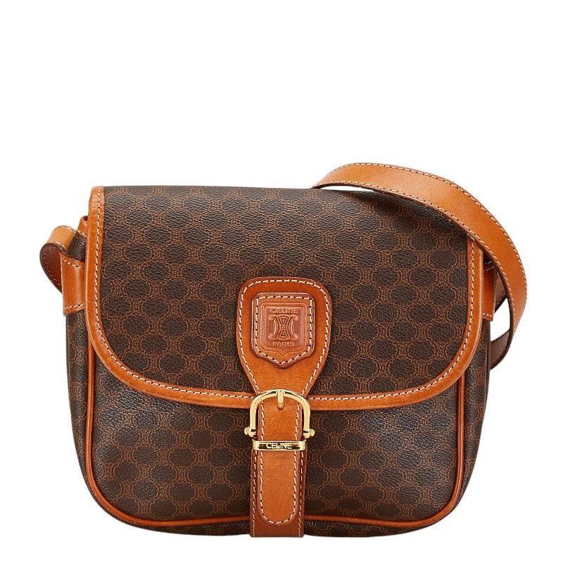 Celine Celine Celine Macadam Brown PVC Leather Shoulder Bag Canvas Crossbody Bag in Very Good Condition Size ONE SIZE - 1 Thumbnail