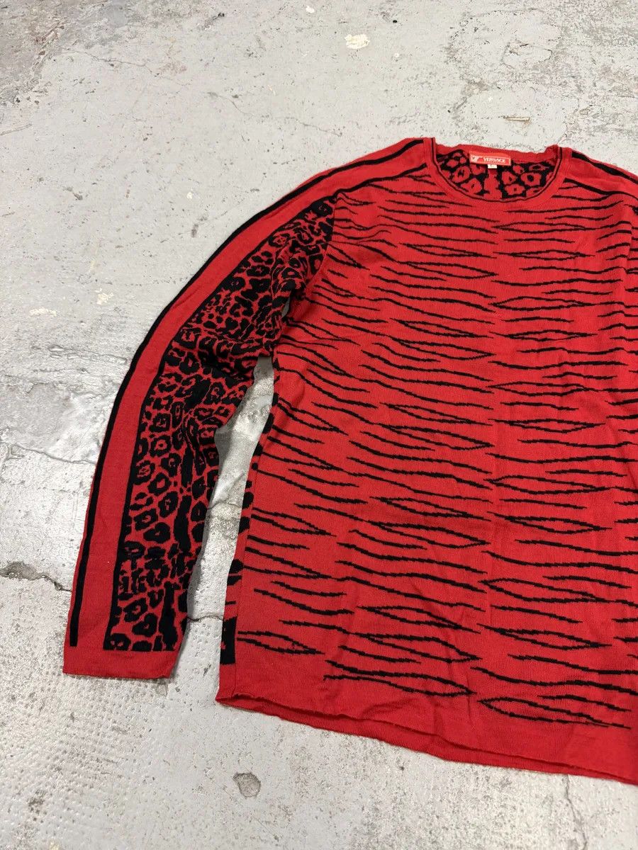 Versace 2000s Versace Zebra Leopard Red Longsleeves Size US S / EU 44-46 / 1 - 8 Thumbnail
