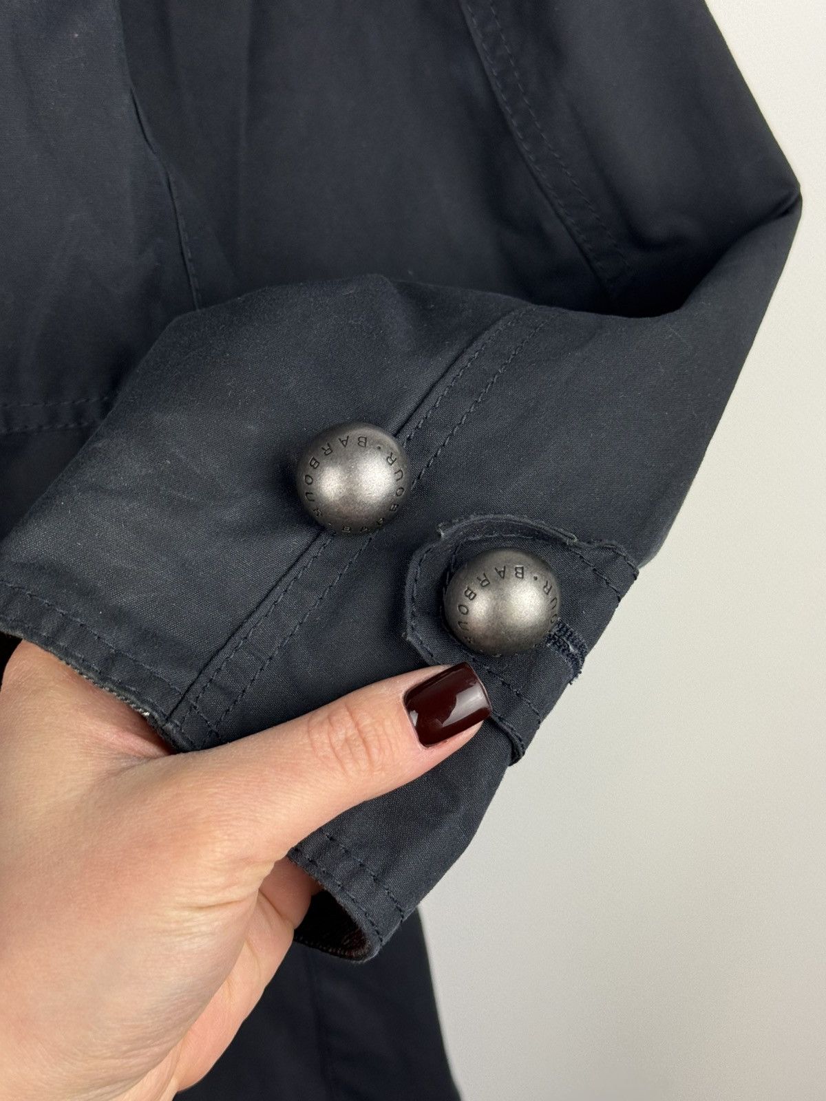 Barbour Barbour Ladies Wax Waxed Cotton Double Breasted Trench Coat Size L / US 10 / IT 46 - 20 Thumbnail