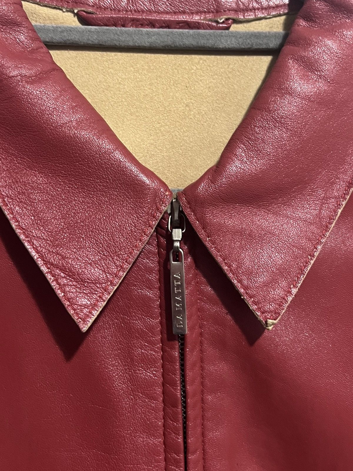 Vintage Vintage La Matta Double Zip Red Leather Jacket Size US M / EU 48-50 / 2 - 3 Thumbnail