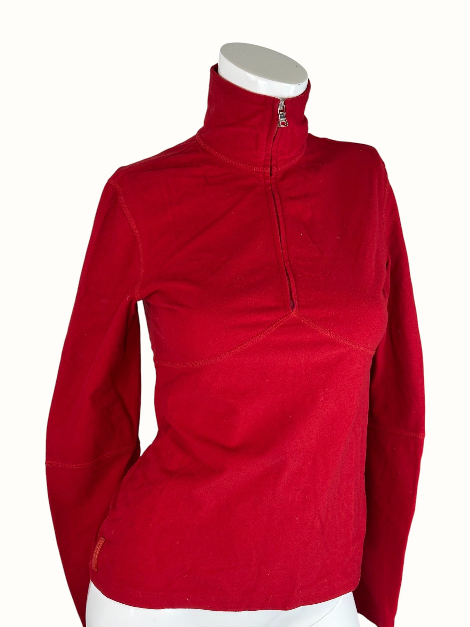Prada Prada Red Quarter Zip Pullover Size US S / EU 44-46 / 1 - 2 Thumbnail