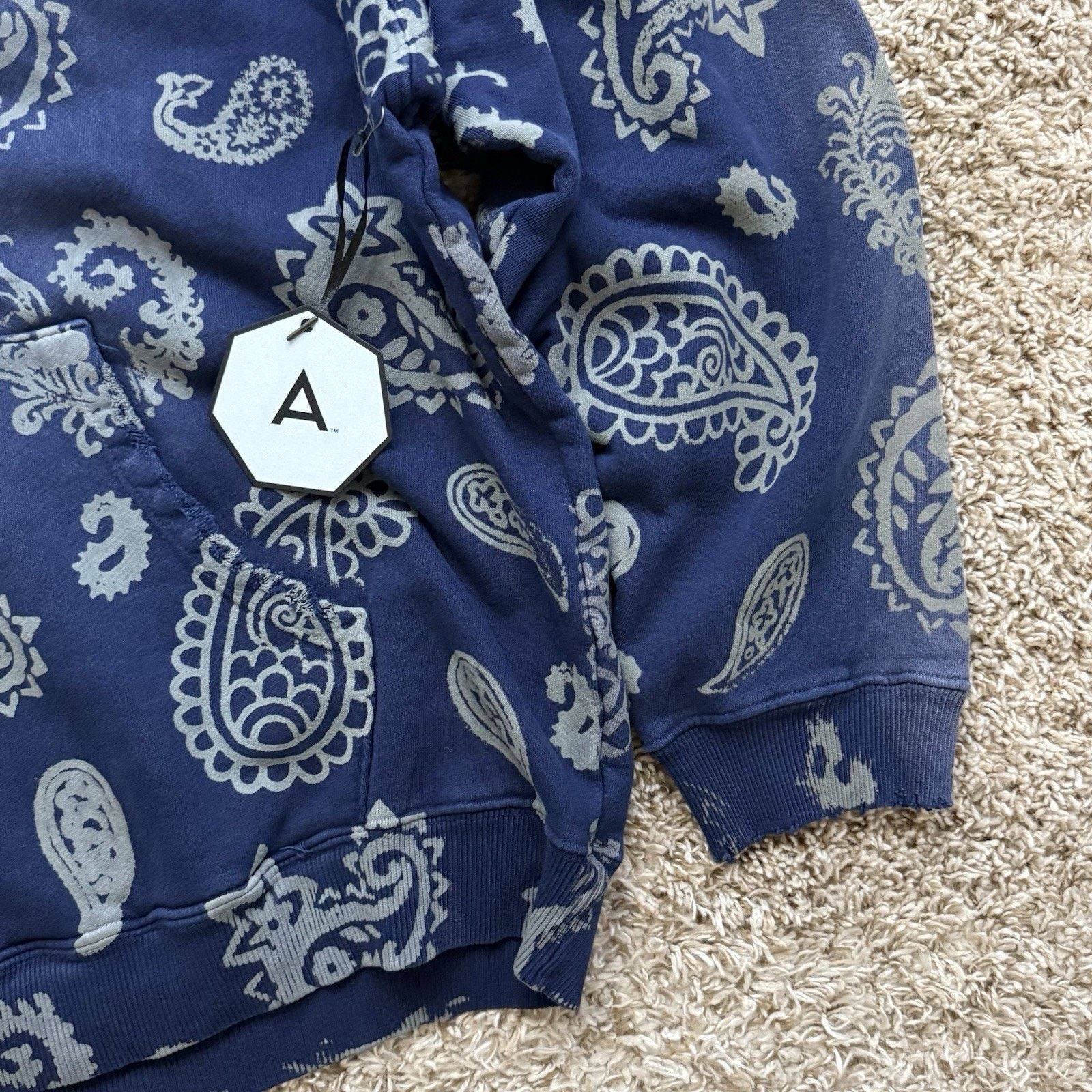 Alchemist $450 Alchemist Paisley Print Blue Cotton Hoodie Distressed Size US XXL / EU 58 / 5 - 2 Thumbnail