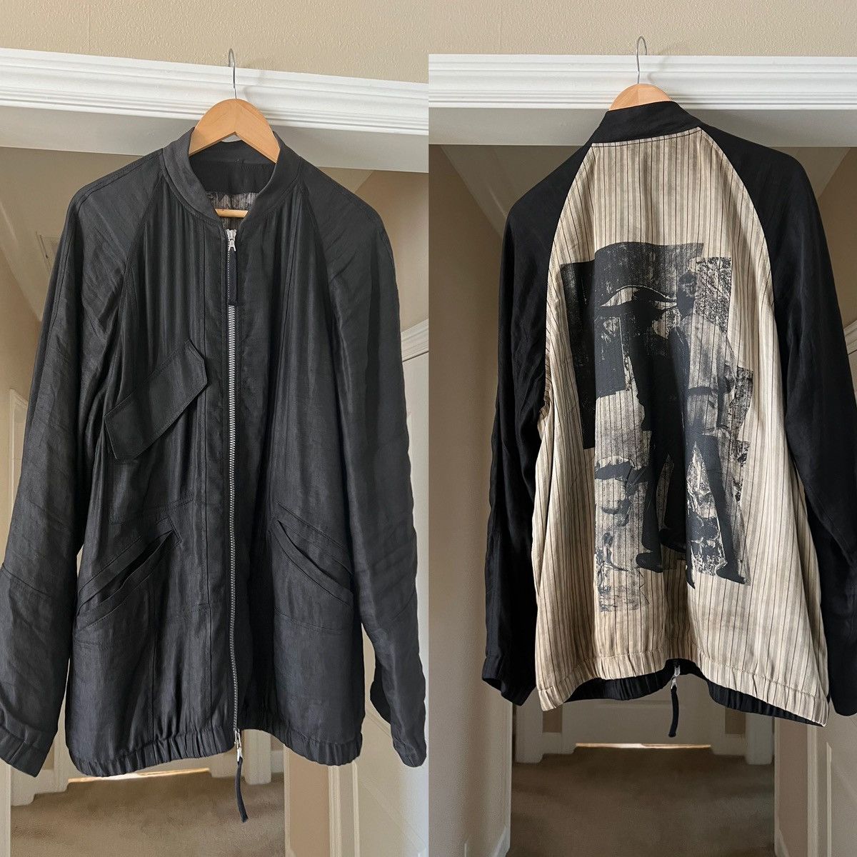 image of Ziggy Chen Ss21 Bomber Jacket Size 48 in Black, Men's