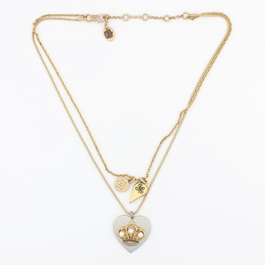 Juicy Couture Juicy Couture Multi Chain Heart Charm Necklace Gold Tone Size ONE SIZE - 2 Thumbnail