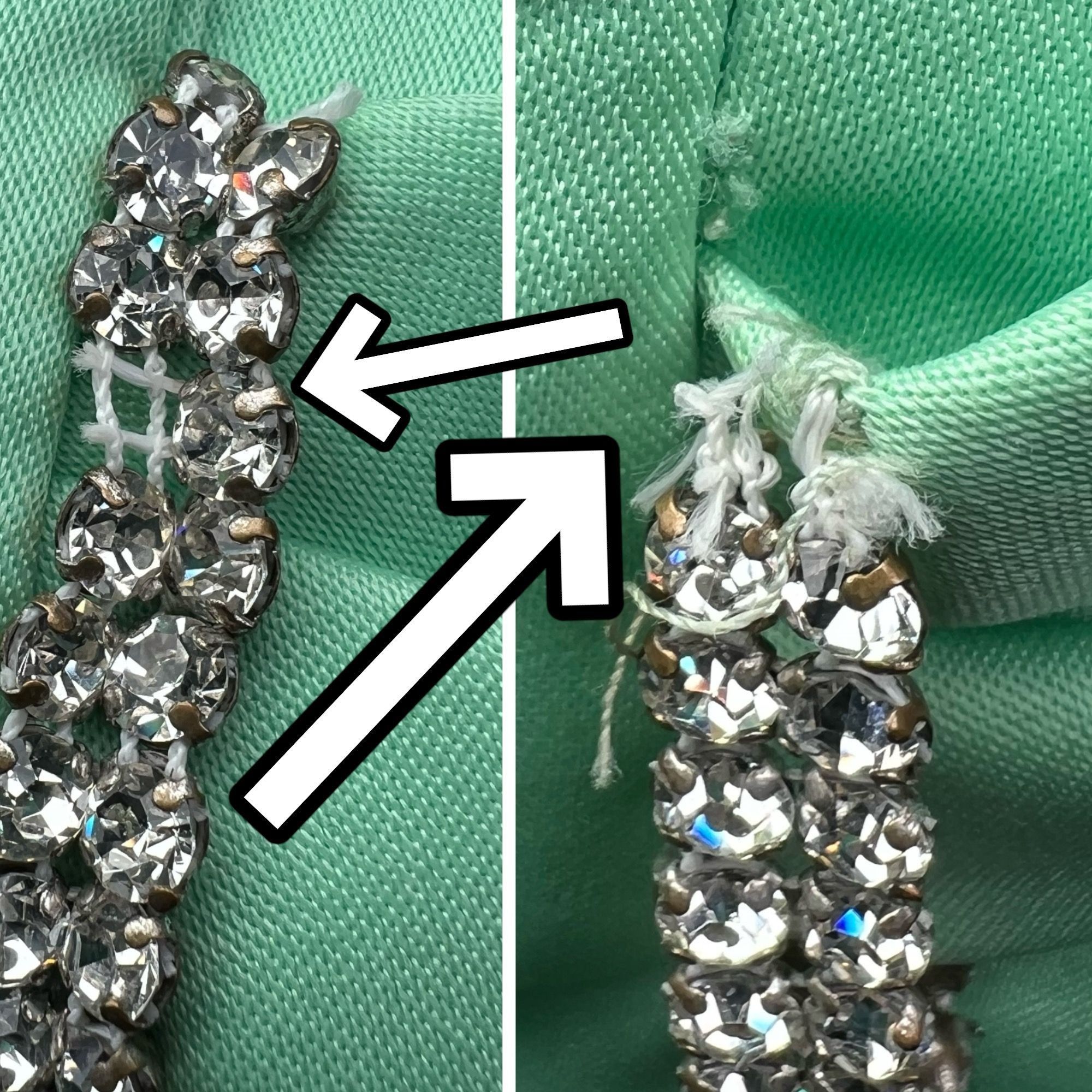 Vintage VTG Mint Green Satin Dress Jeweled Accents ❗️FLAWED❗️ Size S / US 4 / IT 40 - 8 Thumbnail
